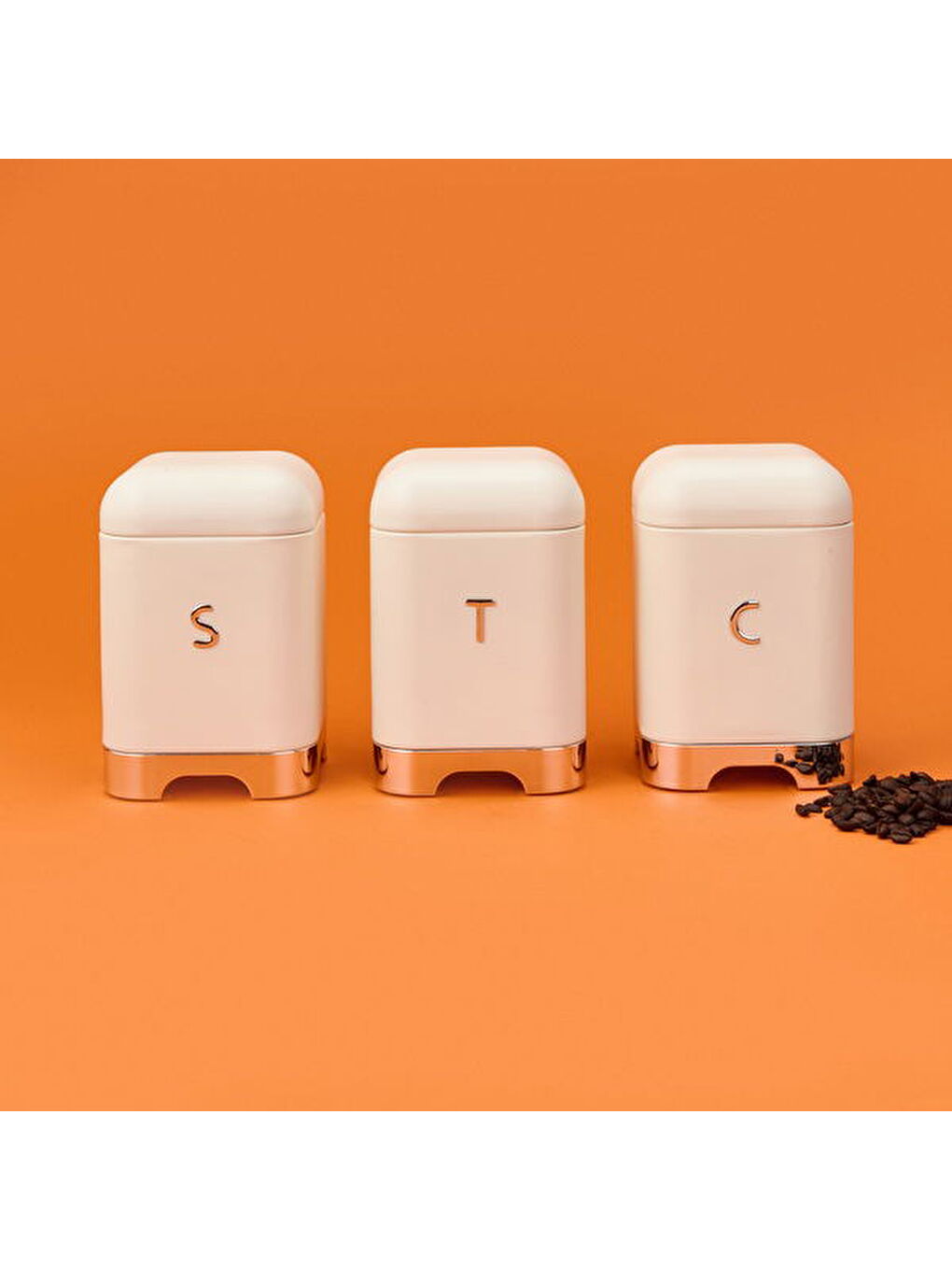 Karışık 3'lü Galvaniz Kutu Seti - Krem - 1,5 lt-1