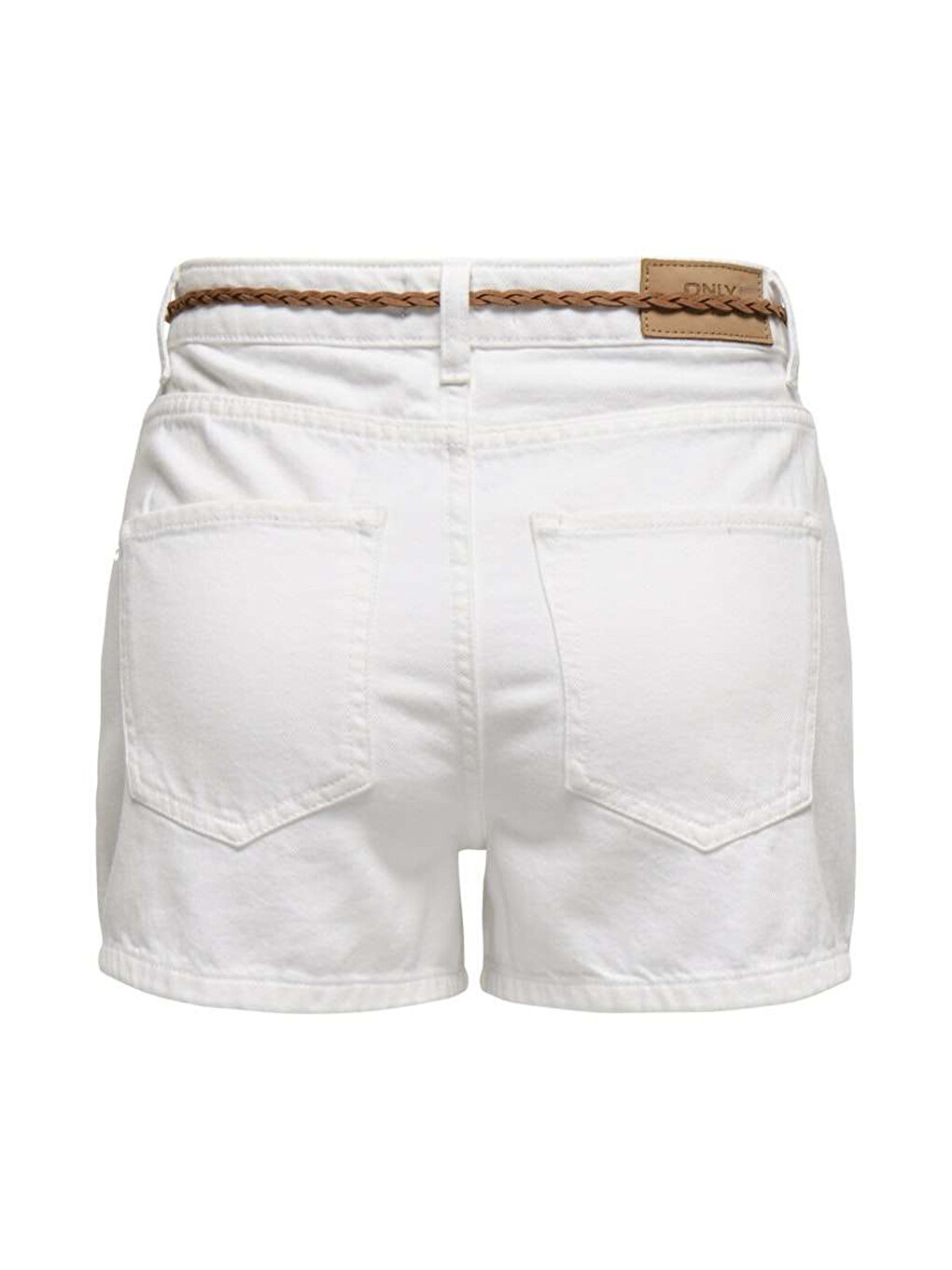 Ekru Onlkelly % 100 Pamuk Regular Fit Yüksek Bel Kadın Jean Short 15221469-4