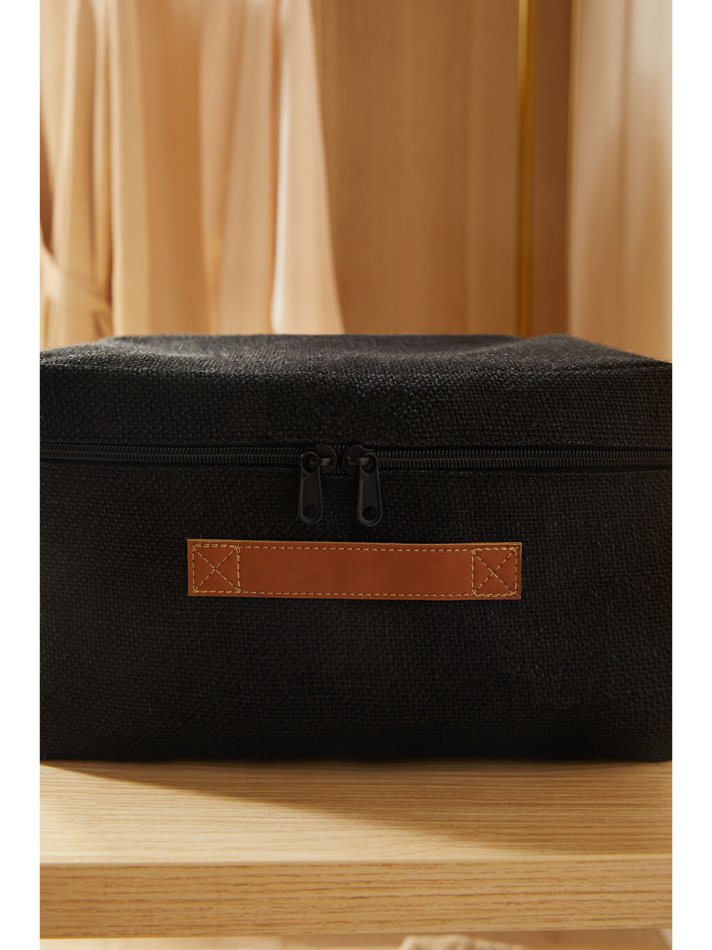 Küçük Boy Siyah Renk Jüt Hurç 30 x 22 x 18 cm-3