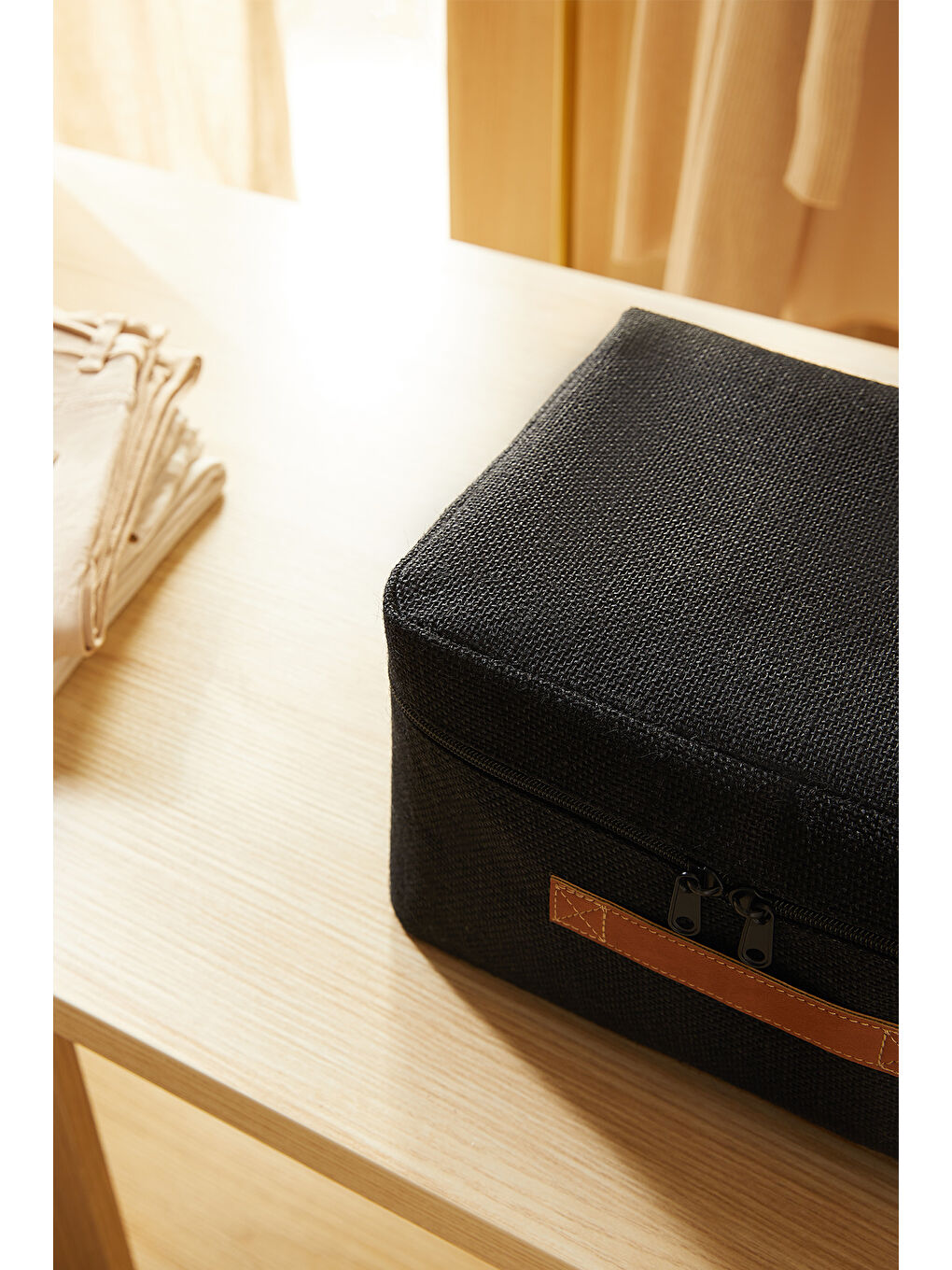 Küçük Boy Siyah Renk Jüt Hurç 30 x 22 x 18 cm-4