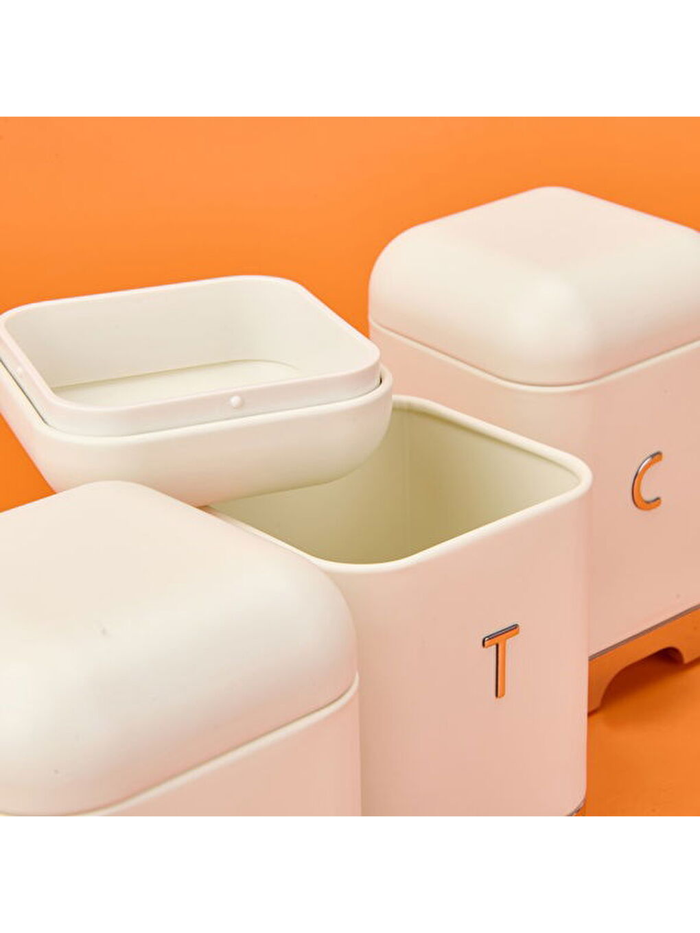 Karışık 3'lü Galvaniz Kutu Seti - Krem - 1,5 lt-2