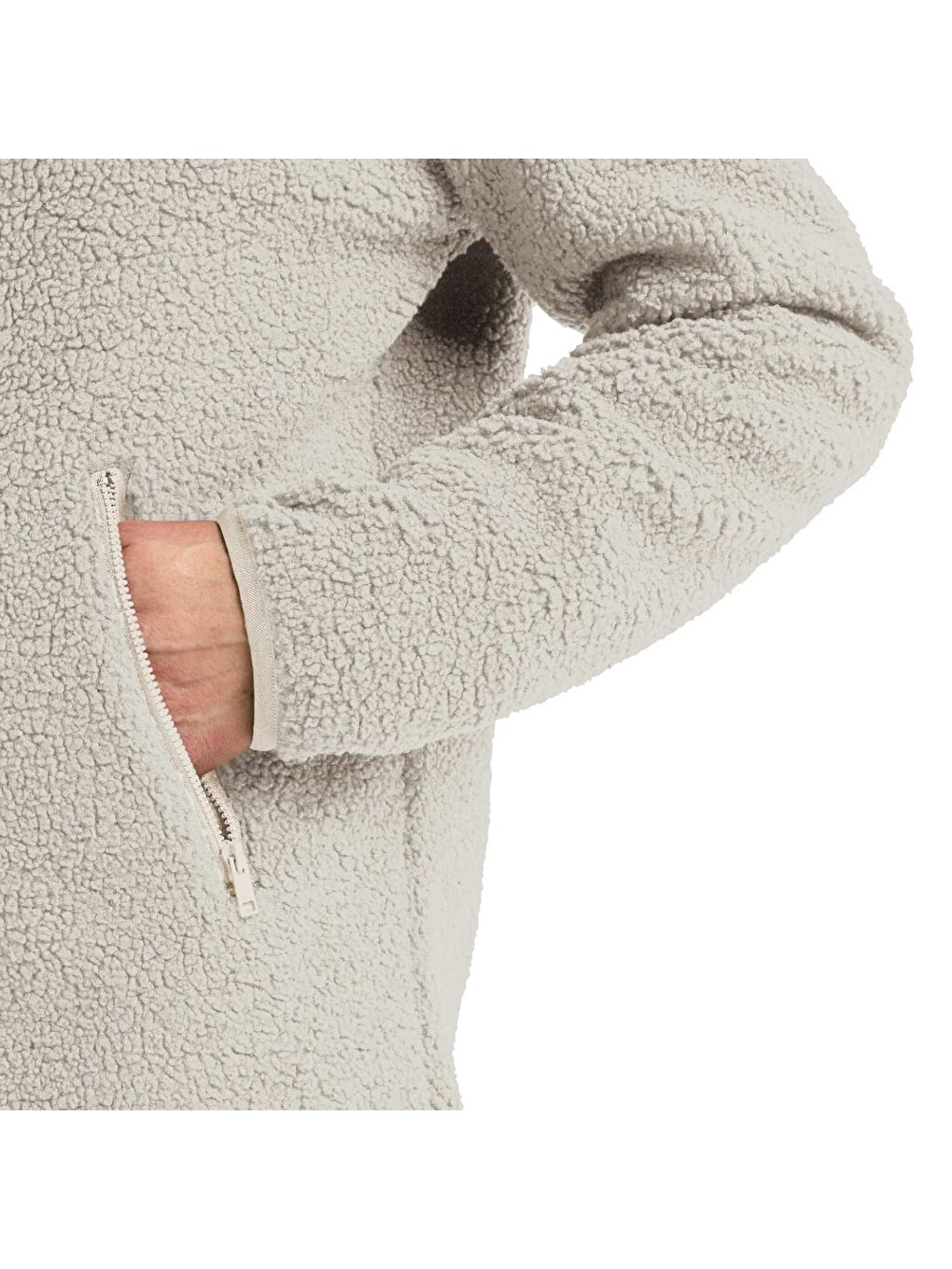 Ekru High Curl Coat Kadın Bej Outdoor Ceketi-2