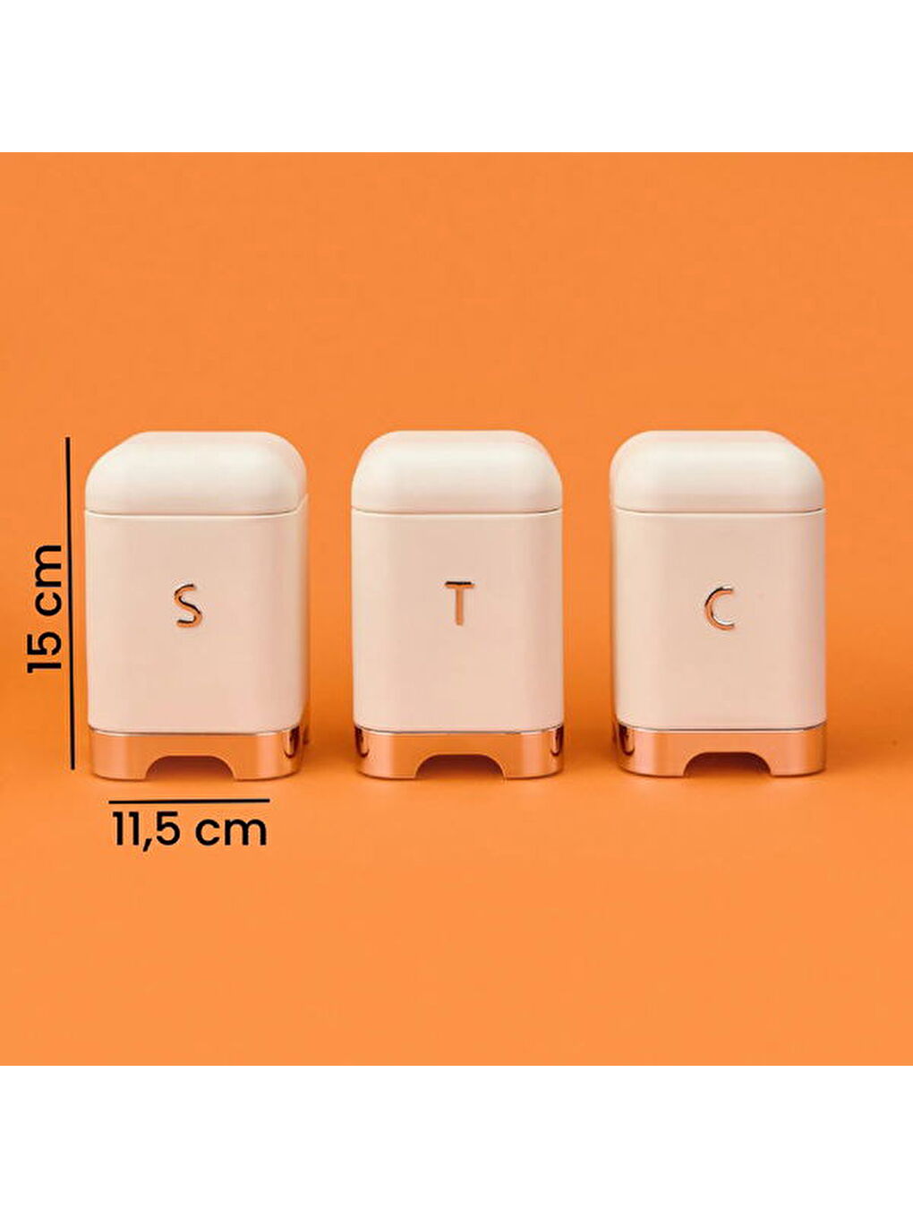 Karışık 3'lü Galvaniz Kutu Seti - Krem - 1,5 lt-4