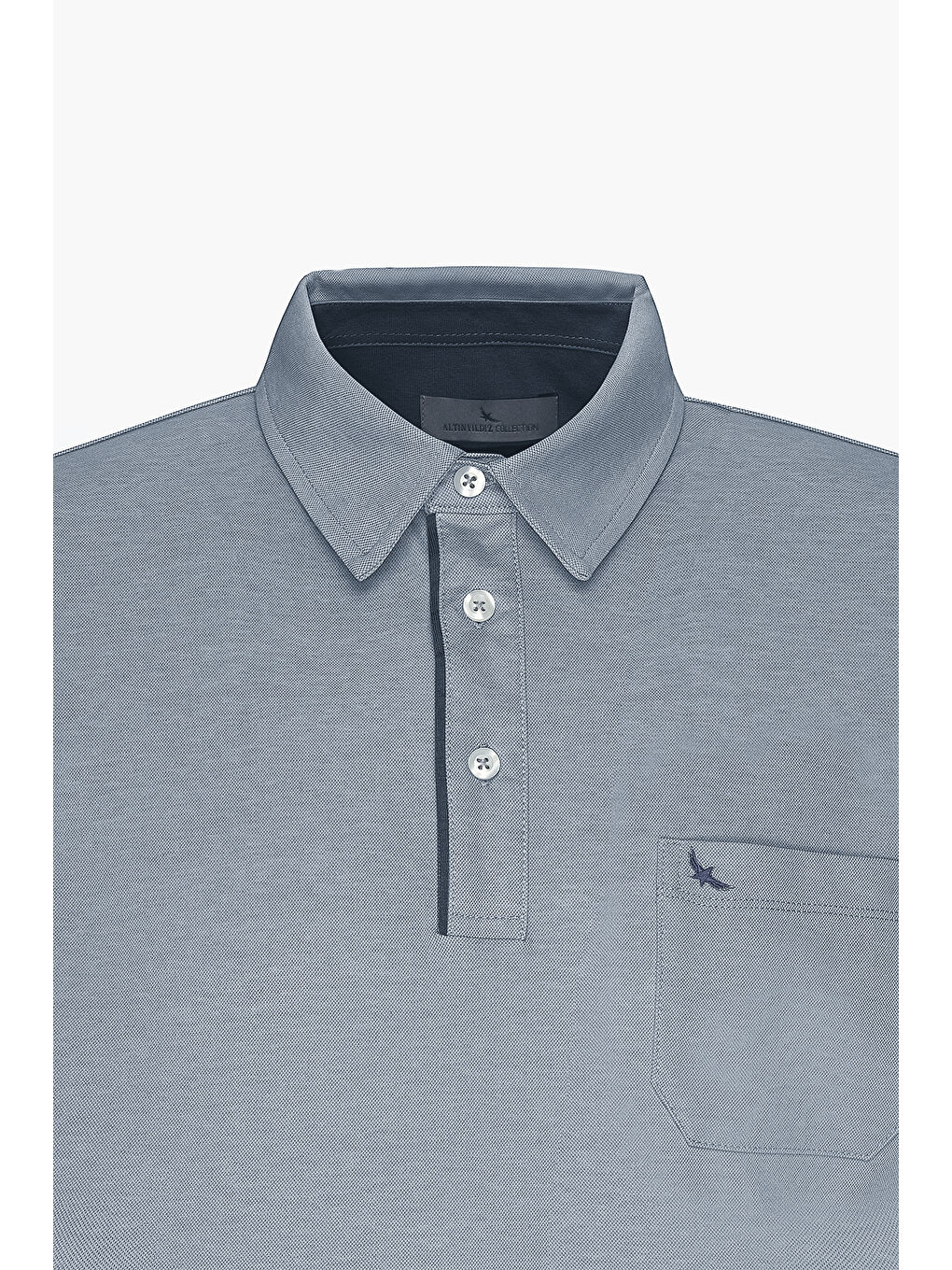 Erkek Mavi Comfort Fit Rahat Kesim Polo Yaka Pamuklu Kısa Kollu Tişört-6