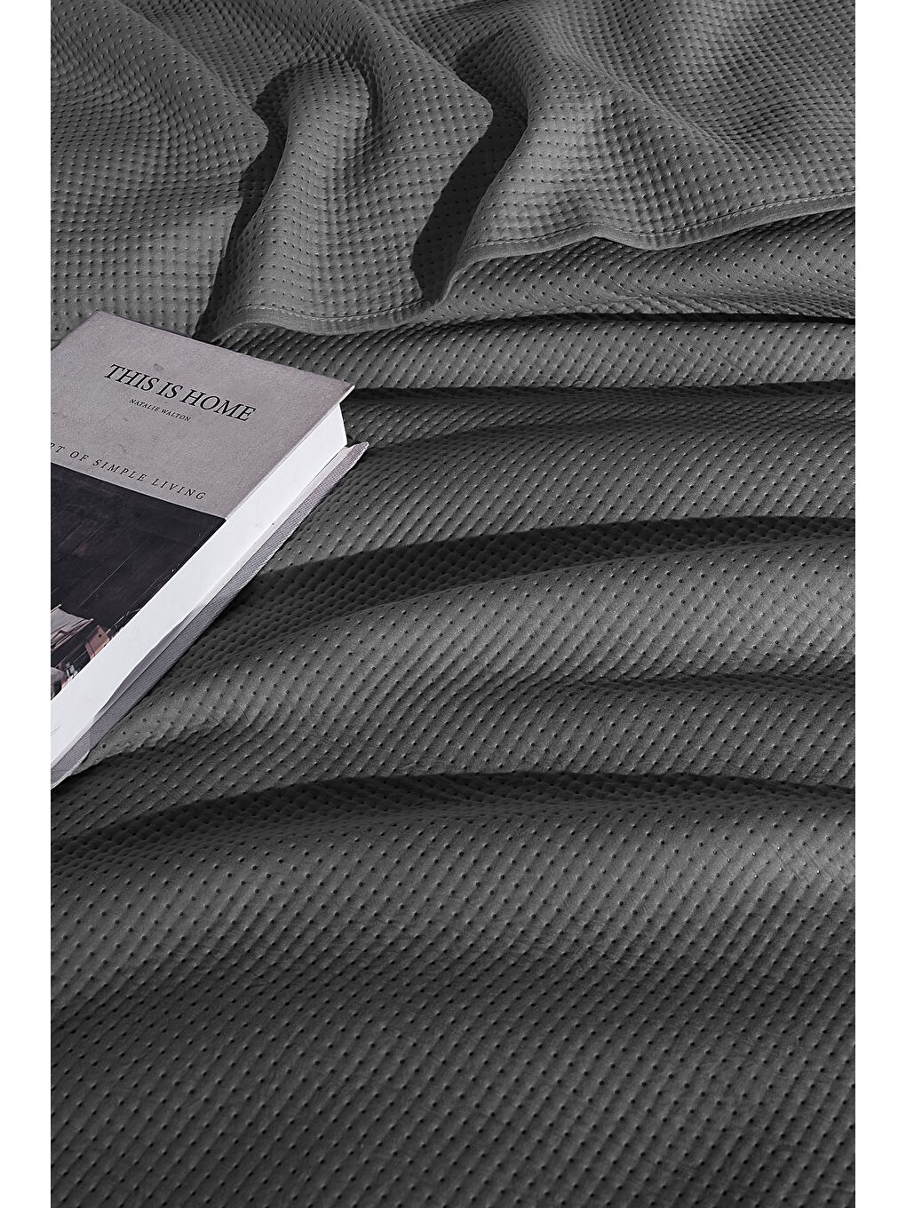 Pandora Çok Amaçlı Yatak Örtüsü Tek Kişilik (160x220 cm) Antrasit-3