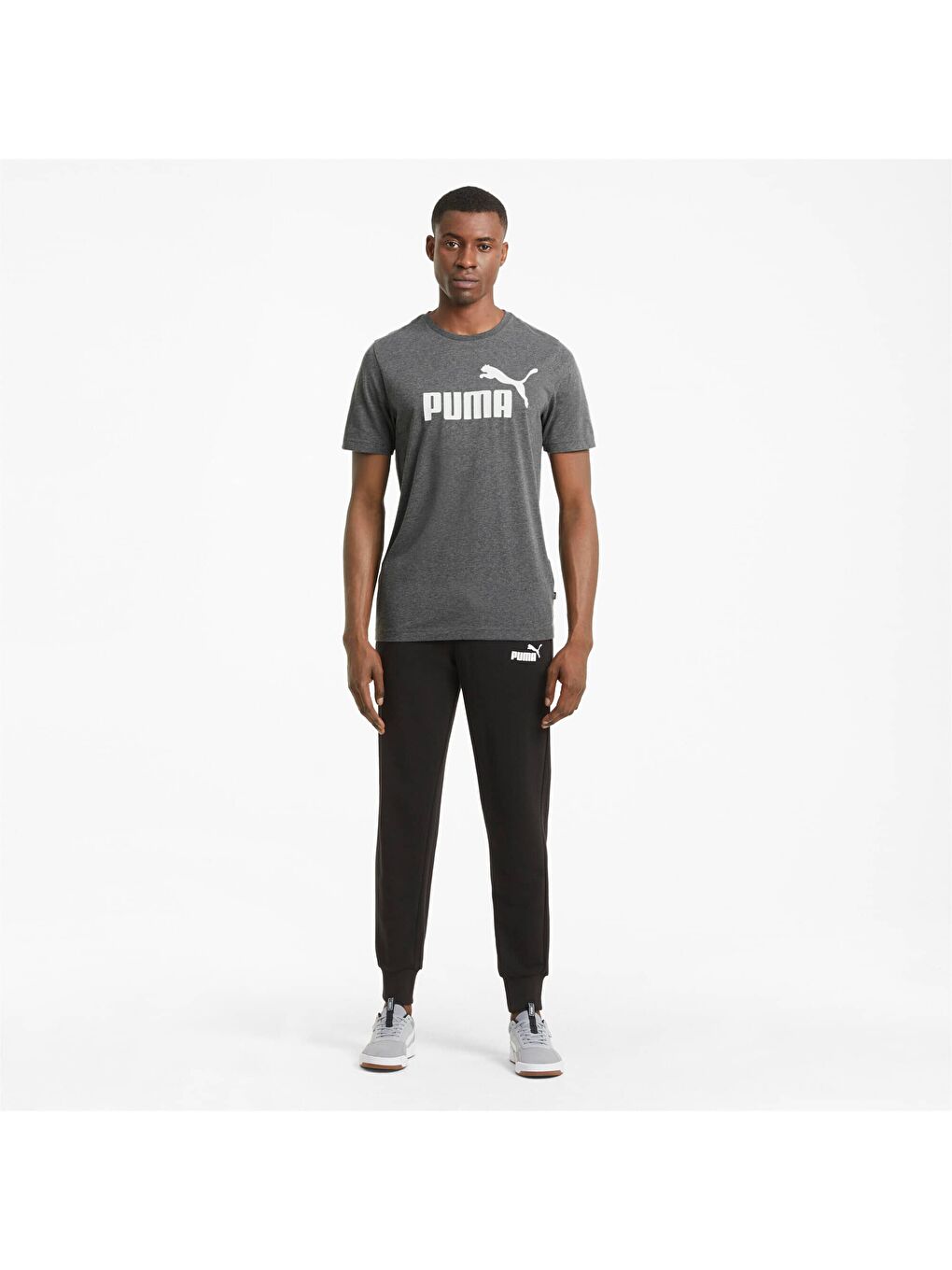 Siyah ESSENTIALS Heather Erkek Tişört