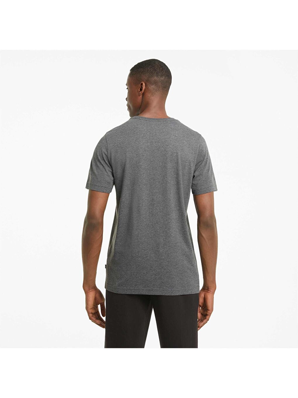 Siyah ESSENTIALS Heather Erkek Tişört-1