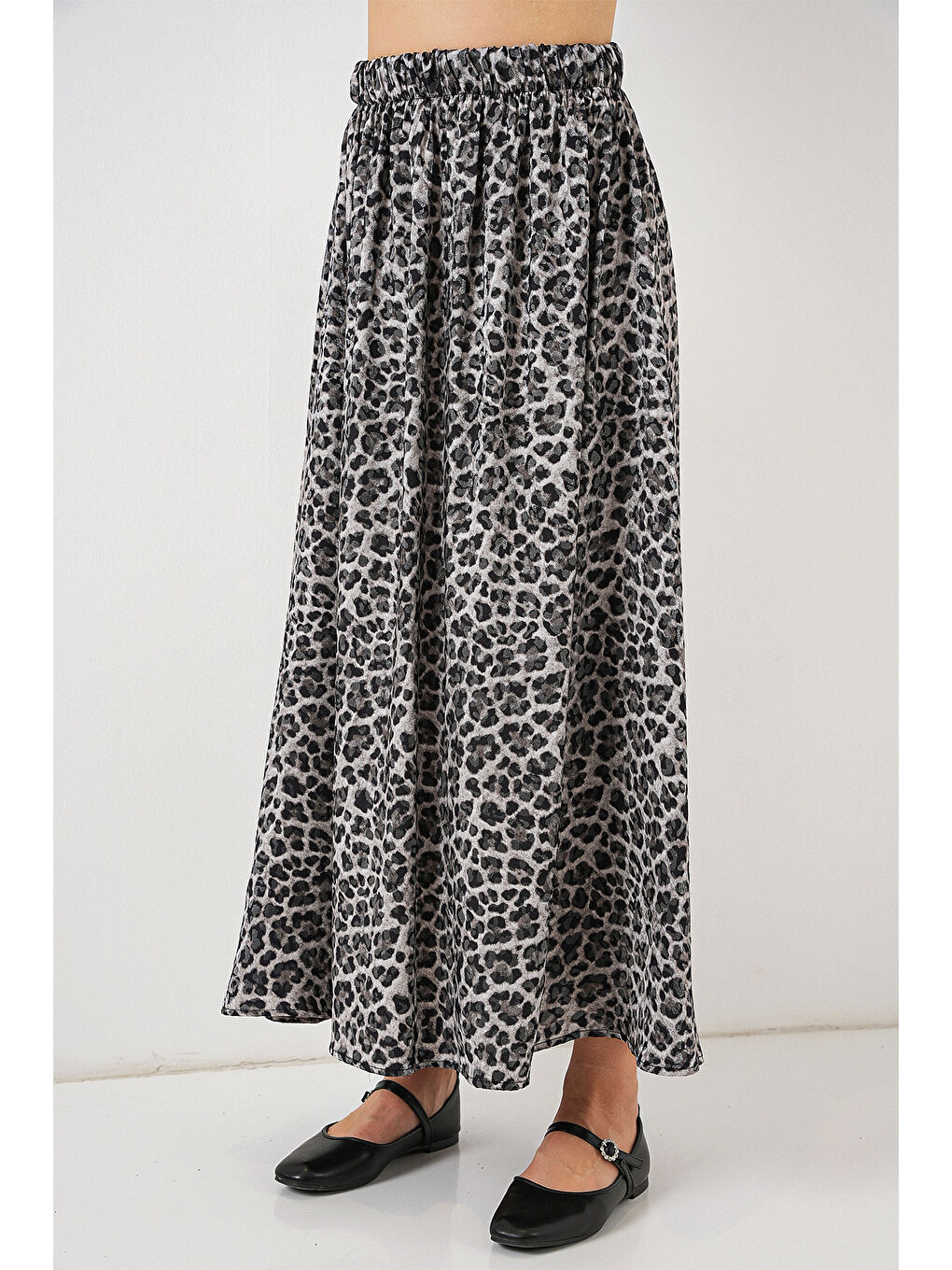 Kadın Uzun Ayrobin Etek 8050 - Antrasit-1