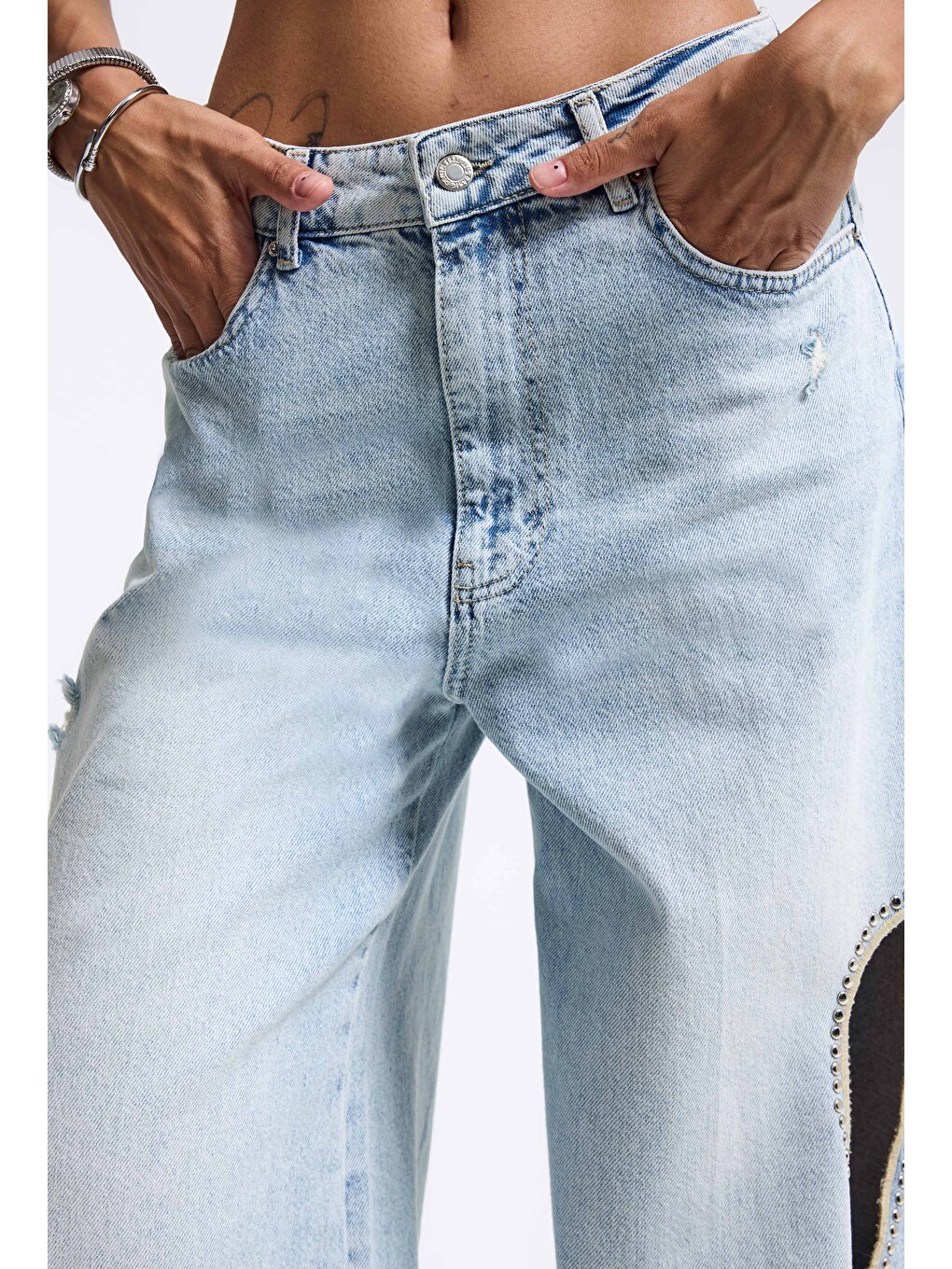 Mavi Kadın Ice T-12s6-3 Süper Baggy Fit Kalp Detaylı Tasarım Denim Jean-2