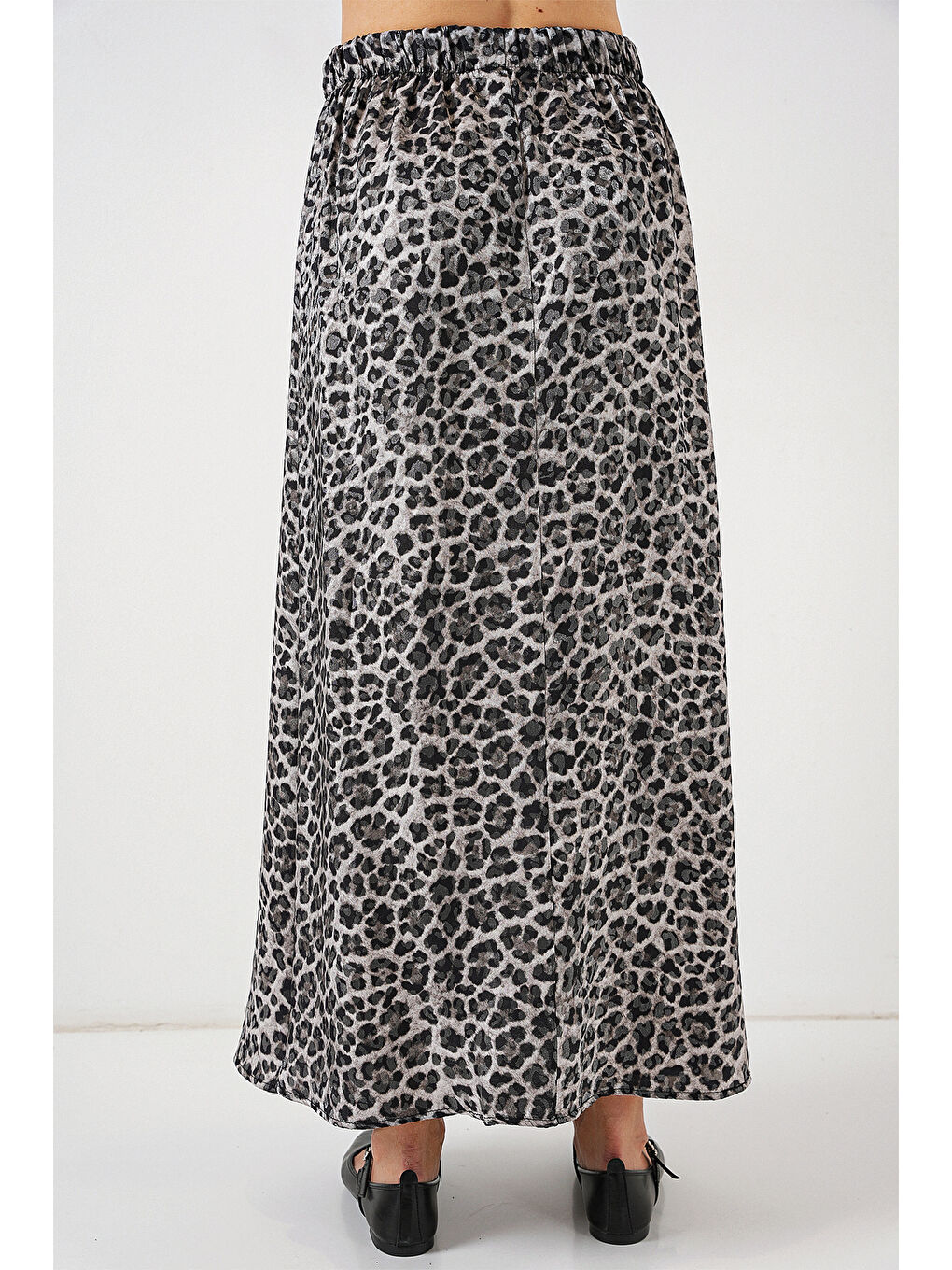 Kadın Uzun Ayrobin Etek 8050 - Antrasit-6