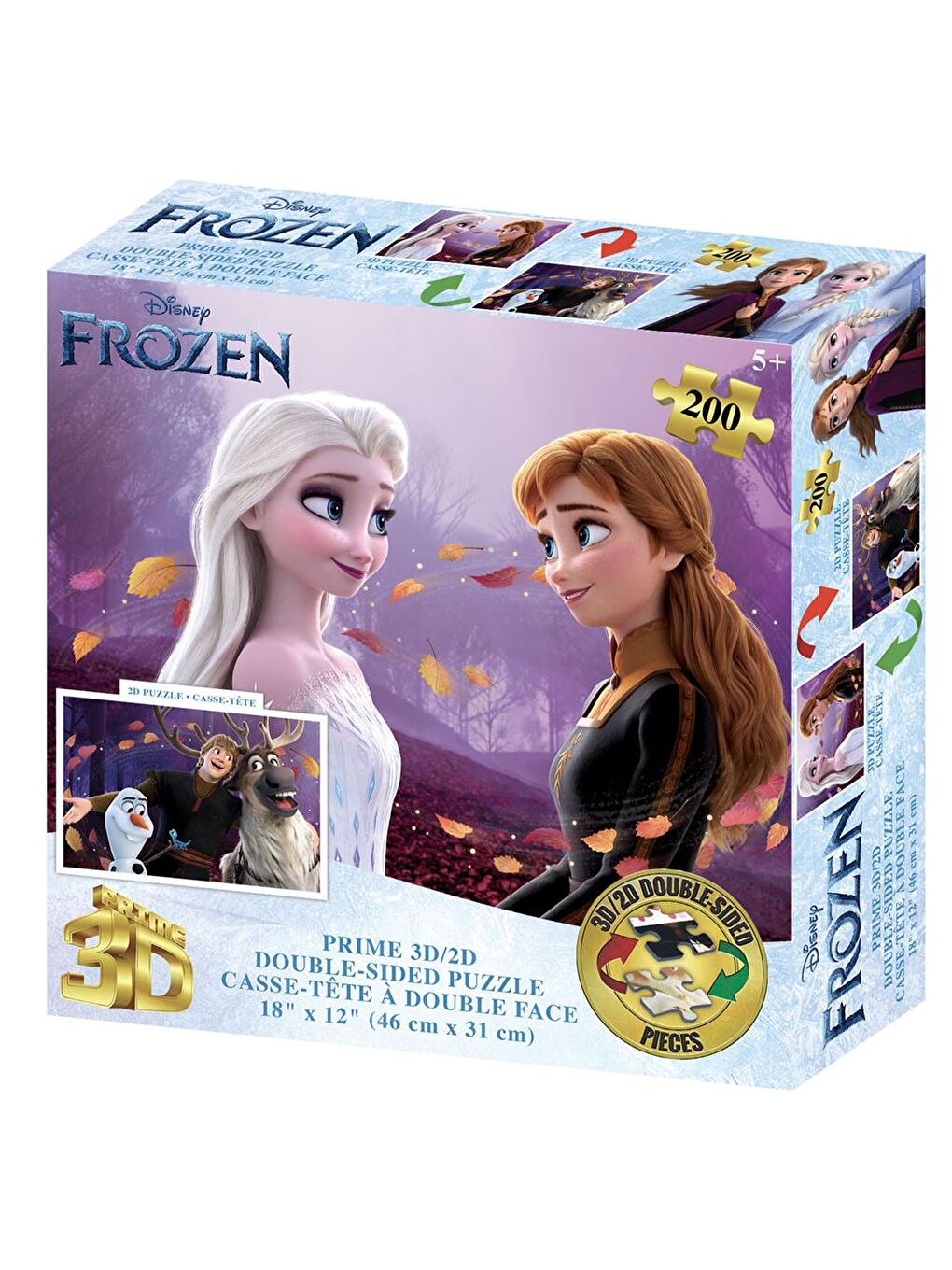 Frozen Çift Taraflı Puzzle 200 Parça 37547