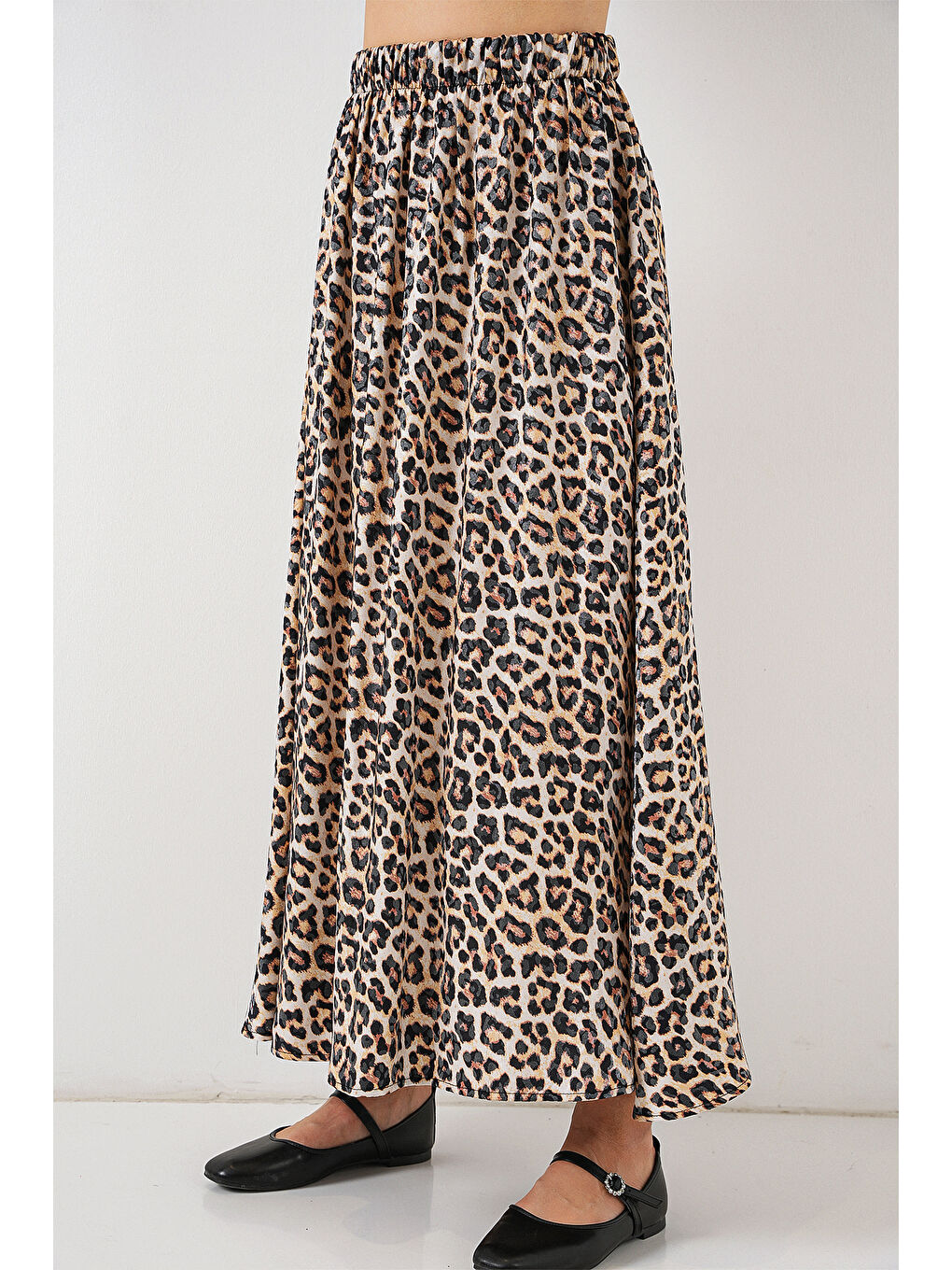 Kadın Uzun Ayrobin Etek 8050 - C. Kahverengi-1