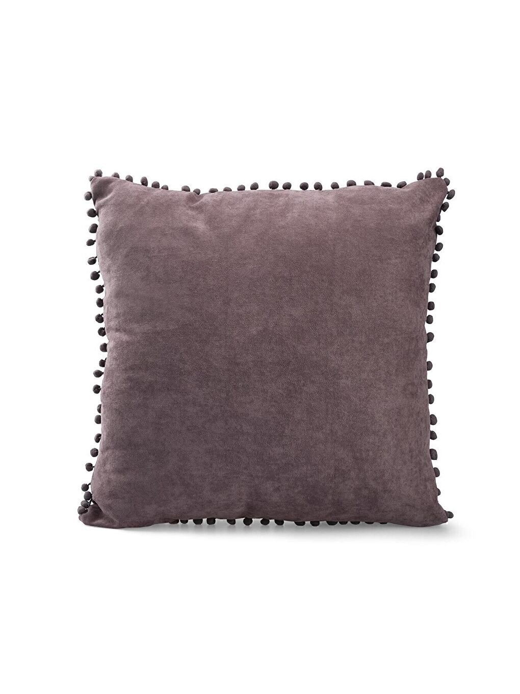 Renk Ve Ölçü Seçenekli Gri Ponponlu Kırlent Kılıfı Dekoratif Düz Sade Punch Panoroma-1