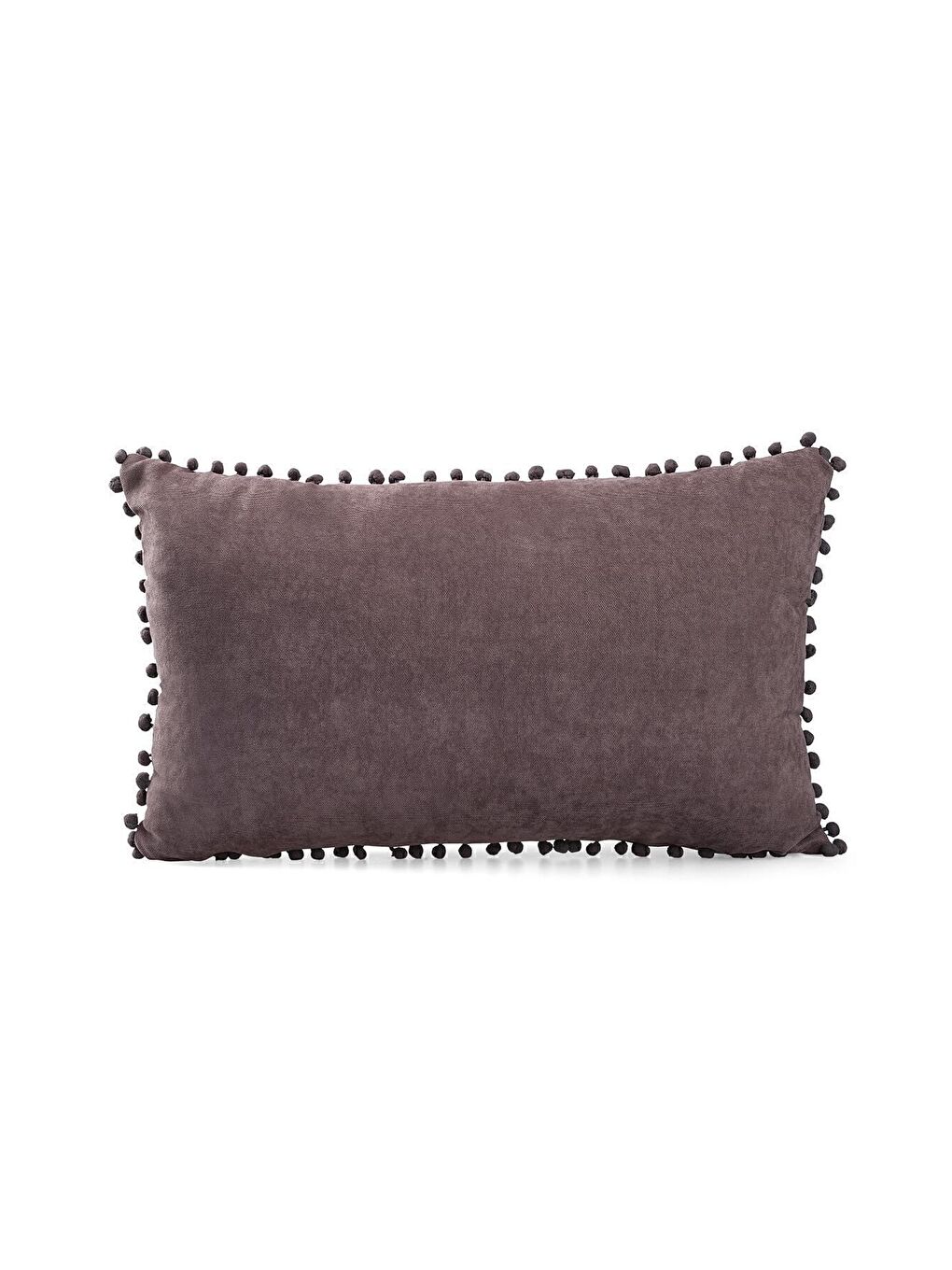 Renk Ve Ölçü Seçenekli Gri Ponponlu Kırlent Kılıfı Dekoratif Düz Sade Punch Panoroma-2