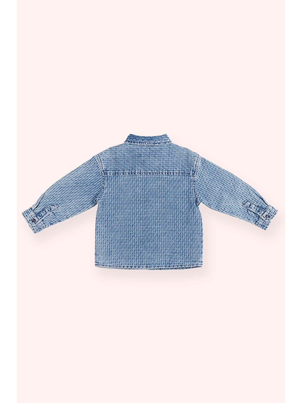 Erkek Bebek Düğmeli Mavi Jean Gömlek-2