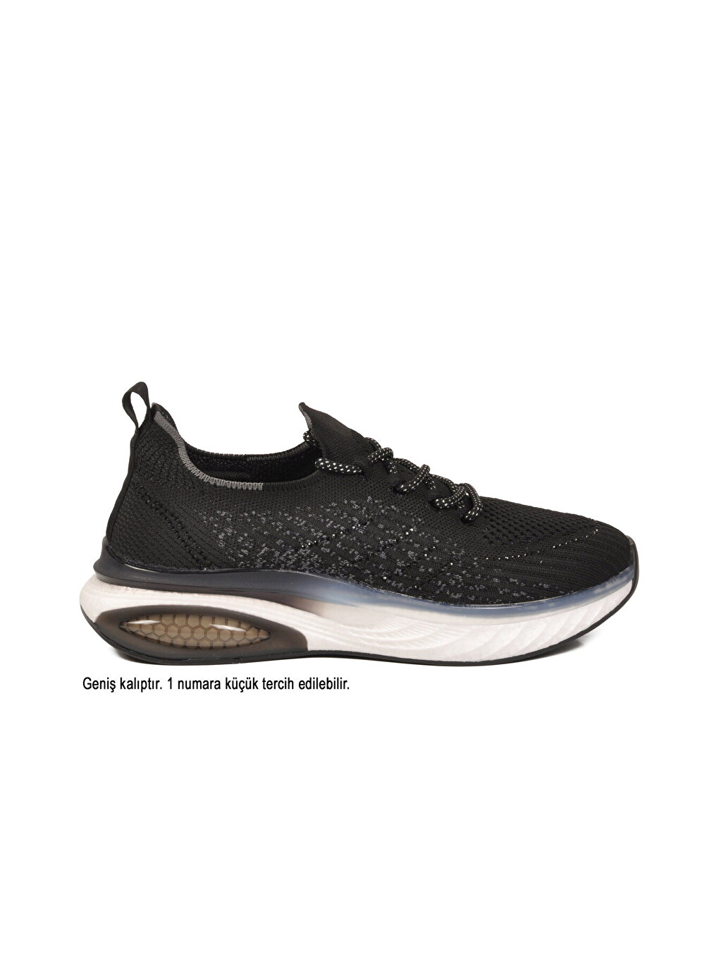 Beyaz-siyah Geniş Kalıp Anorak Hafızalı Rahat Tabanlı Kadın Yürüyüş Ve Spor Ayakkabı Sneaker B264-1