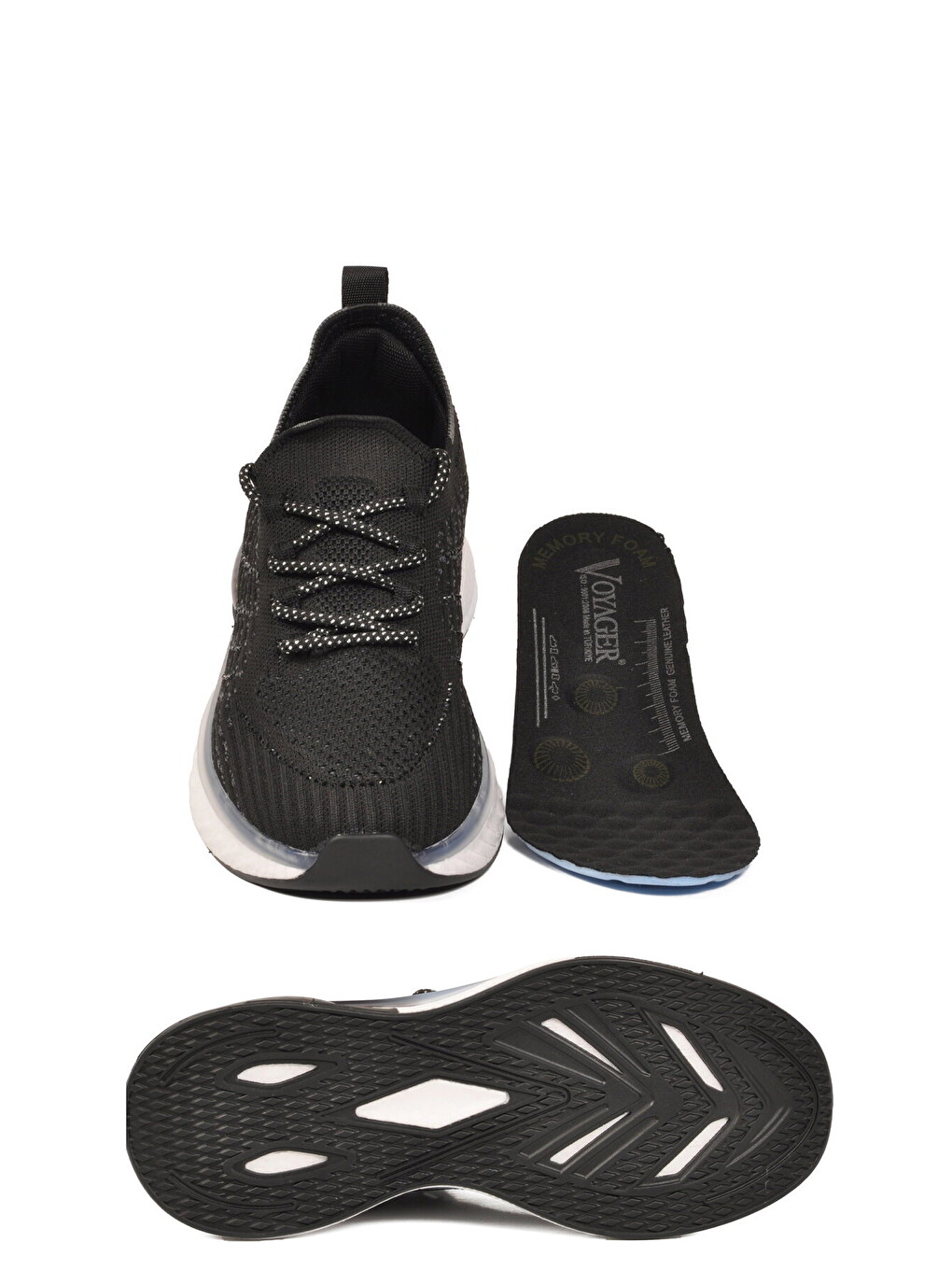 Beyaz-siyah Geniş Kalıp Anorak Hafızalı Rahat Tabanlı Kadın Yürüyüş Ve Spor Ayakkabı Sneaker B264-4