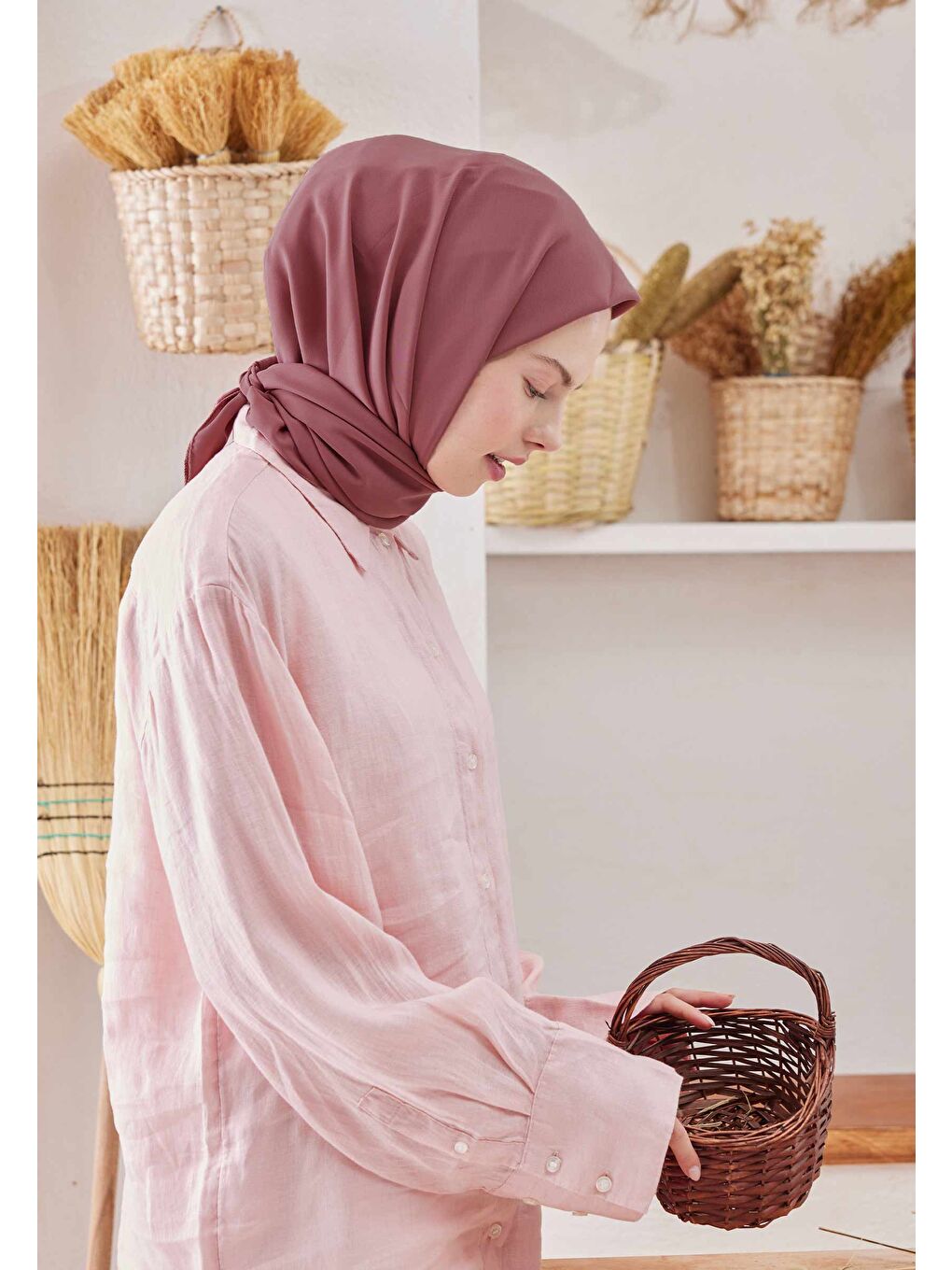 Mürdüm Pamuk İpek Eşarp Erik Çürüğü-1