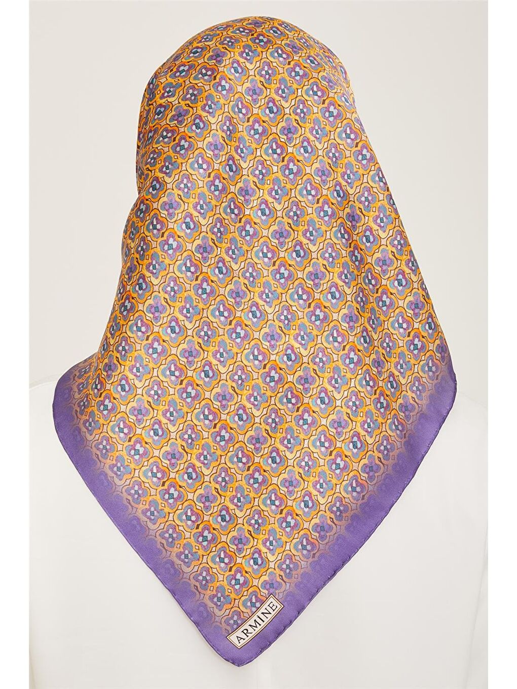 Karışık Klasik Desenli Twill İpek Eşarp 24Ya9134 67 33-3