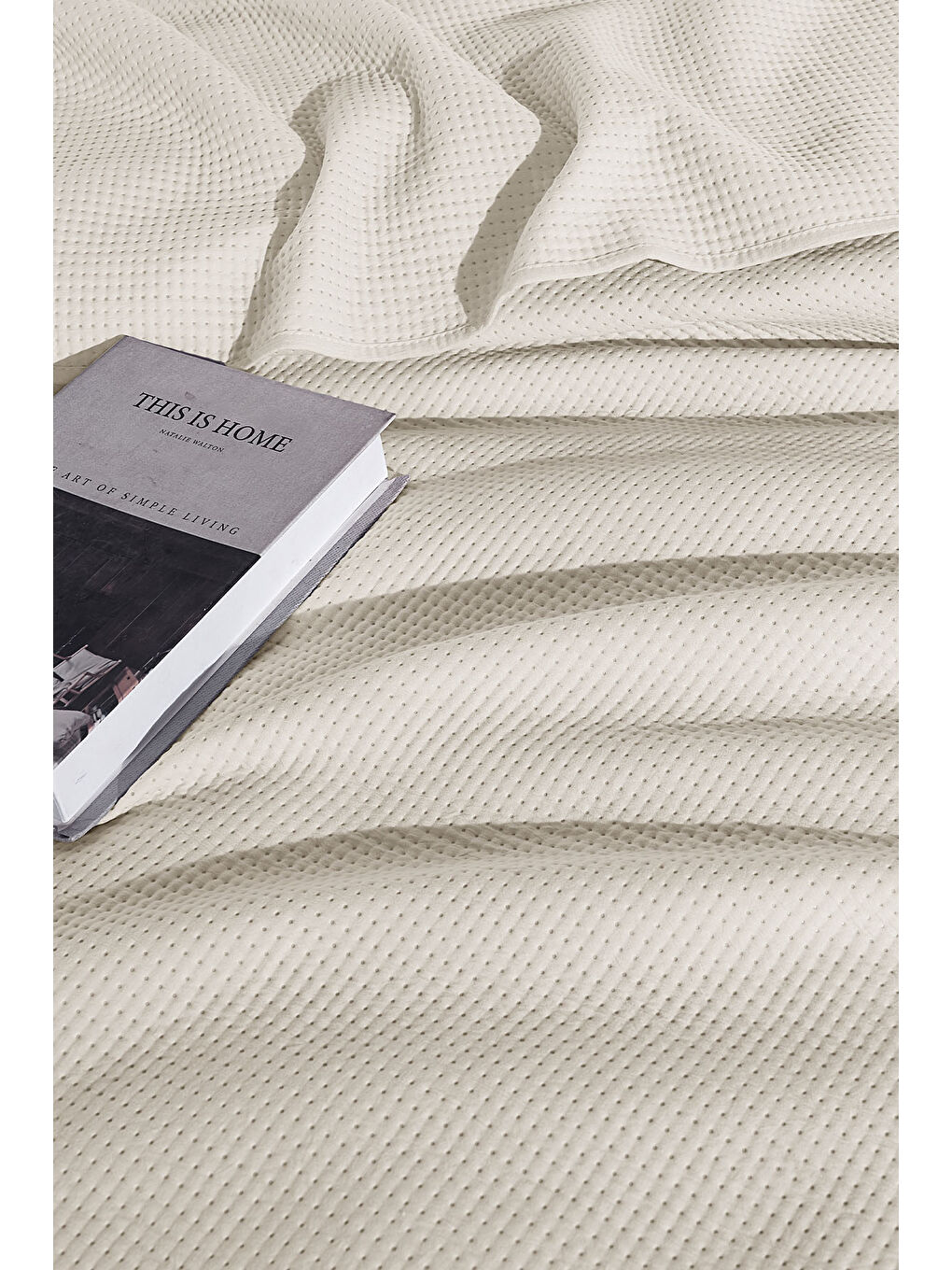 Ekru Pandora Çok Amaçlı Yatak Örtüsü Tek Kişilik (160x220 cm) Krem-3