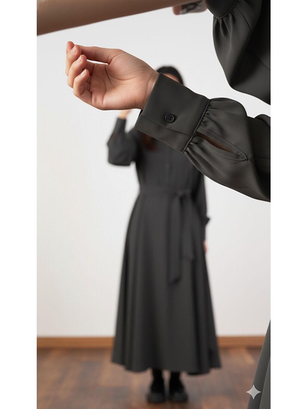 A Pile Ekstra Salaş Elbise Antrasit-1