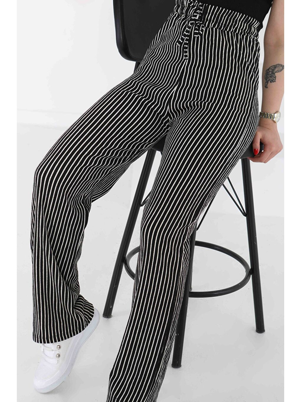 Çizgili Pantolon Siyah - 27141-1