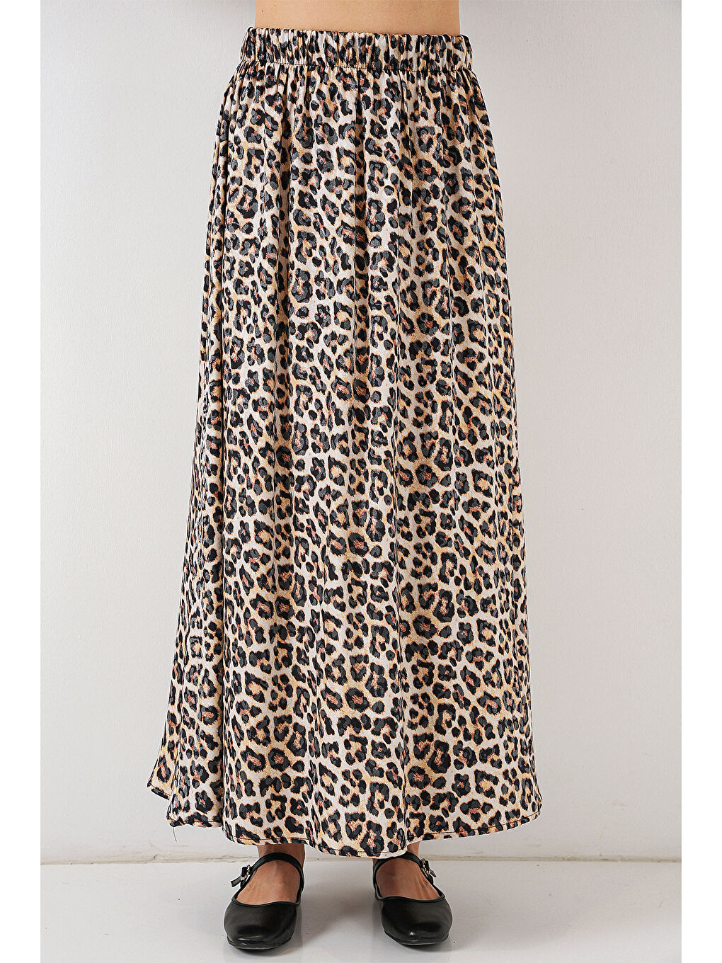 Kadın Uzun Ayrobin Etek 8050 - C. Kahverengi-4