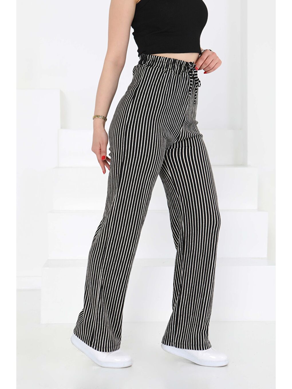 Çizgili Pantolon Siyah - 27141-3