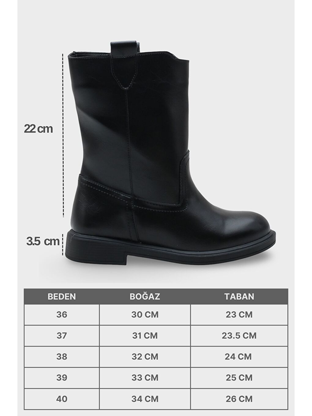 Emmye Kadın Siyah Yuvarlak Burun Bot-6