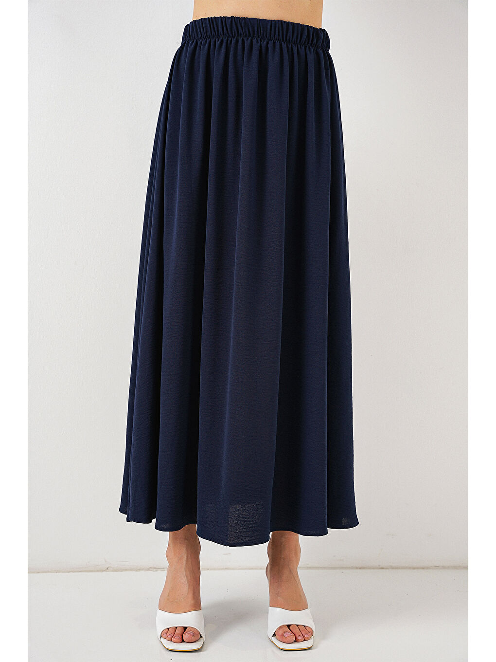 Kadın Uzun Ayrobin Etek 8050 - Lacivert-3