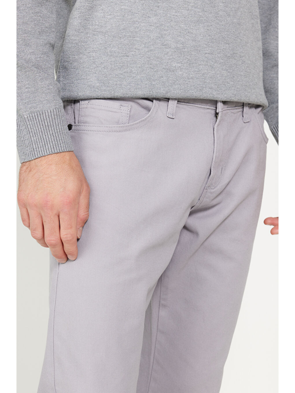 Bej Erkek Taş Slim Fit Dar Kesim 5 Cep Pamuklu Esnek Pantolon-4