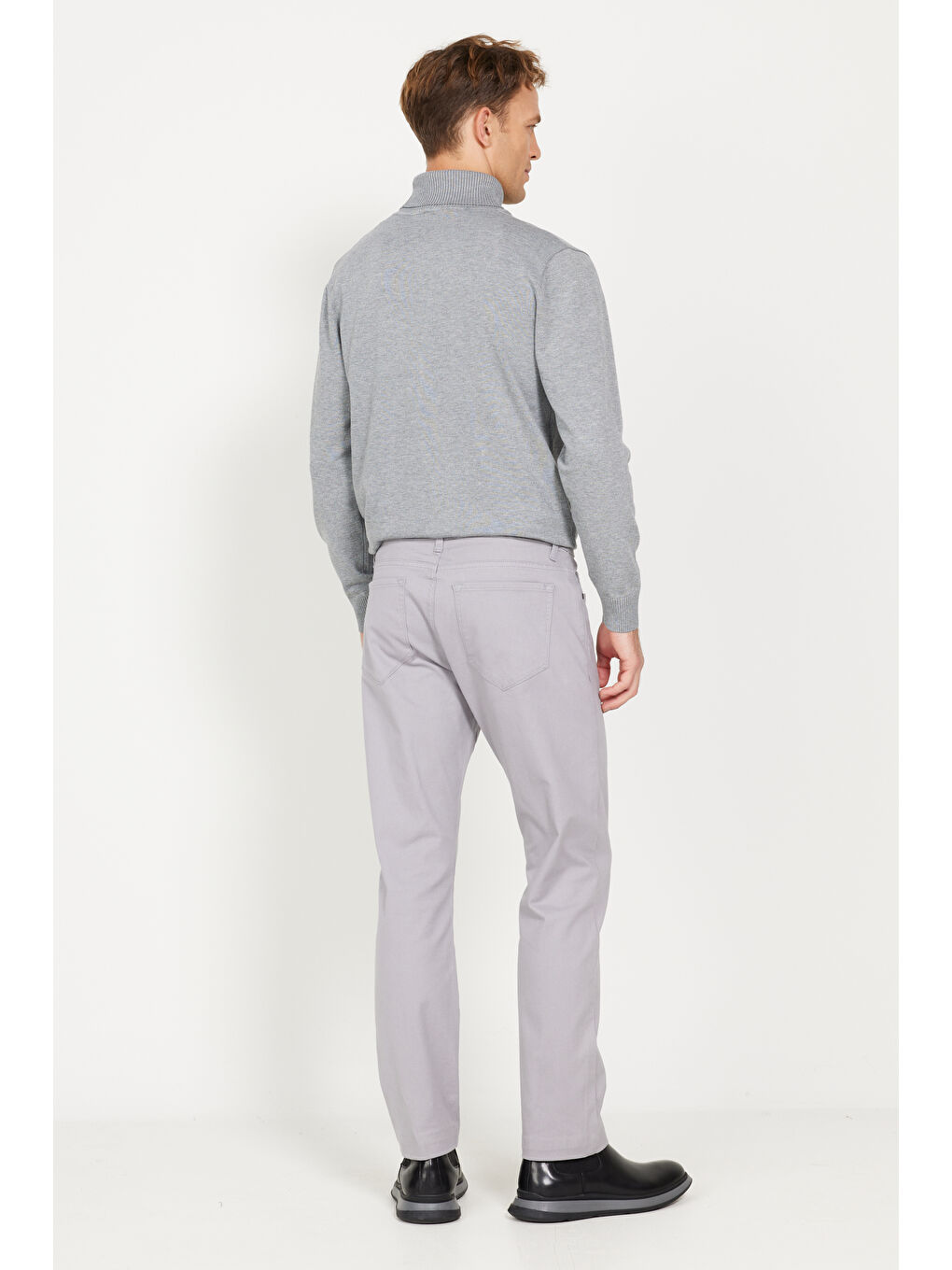 Bej Erkek Taş Slim Fit Dar Kesim 5 Cep Pamuklu Esnek Pantolon-5