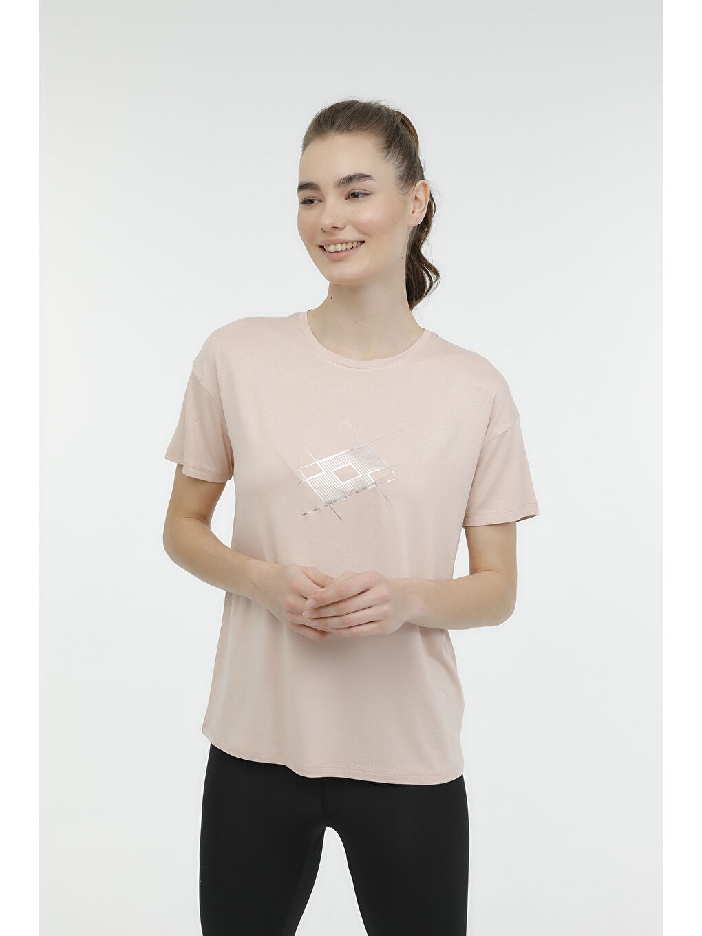 LOTTO Pembe WL CARLA-B 11-910961 3FX Pudra Kadın Kısa Kol T-Shirt