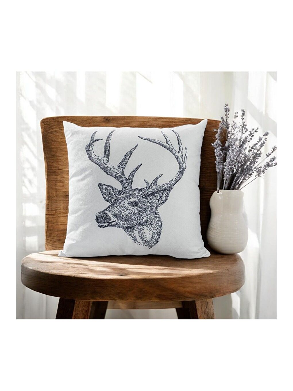 ASDIVA Yılbaşı Temalı Kırlent Kılıfı Kırmızı Beyaz 43x43 cm - 1
