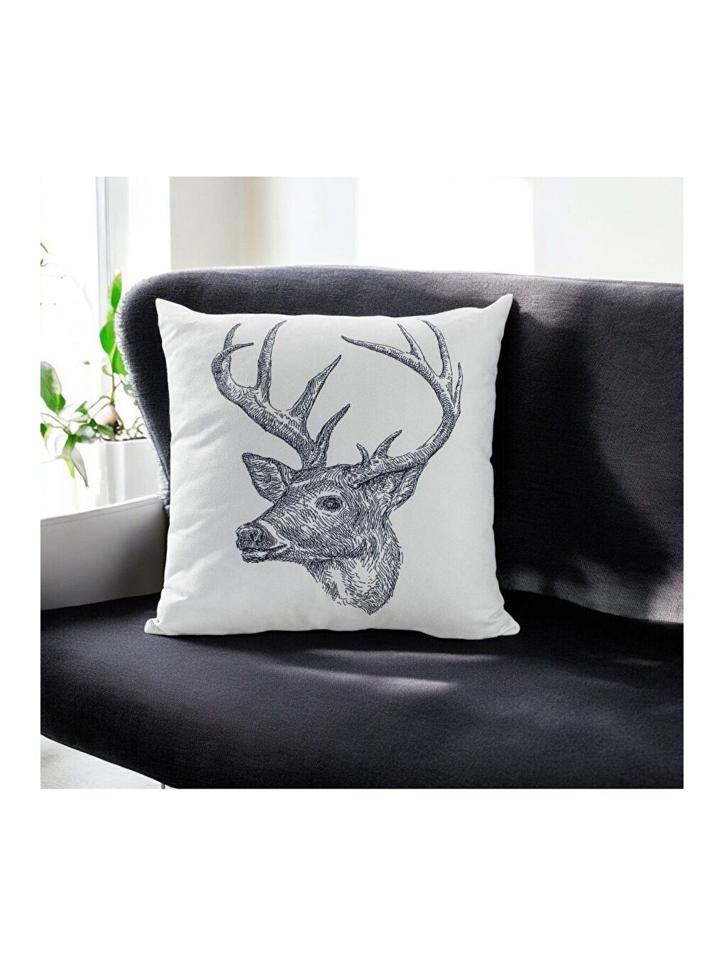 ASDIVA Yılbaşı Temalı Kırlent Kılıfı Kırmızı Beyaz 43x43 cm - 2