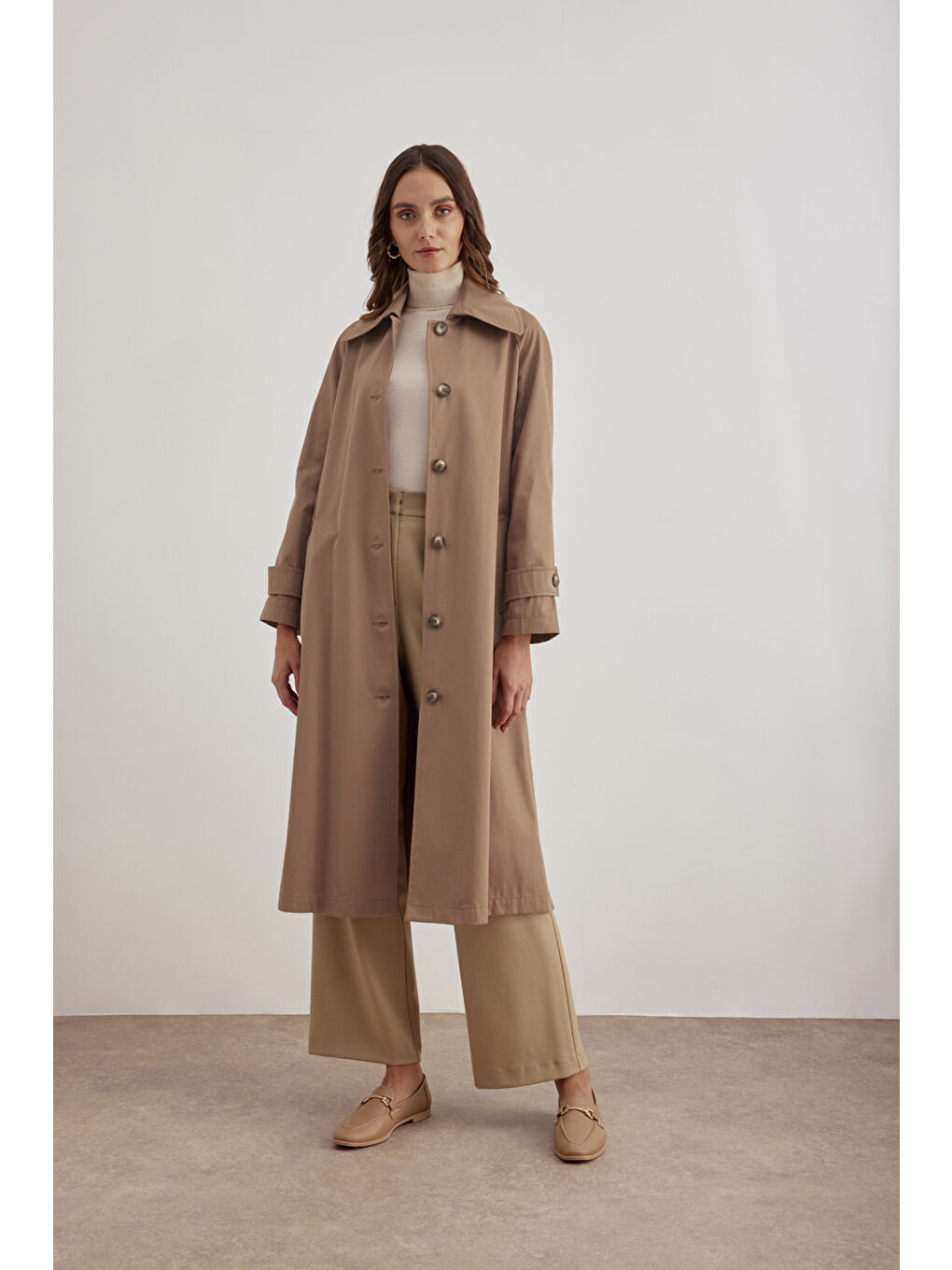 Kahverengi 7161111 Reglan Trençkot-3