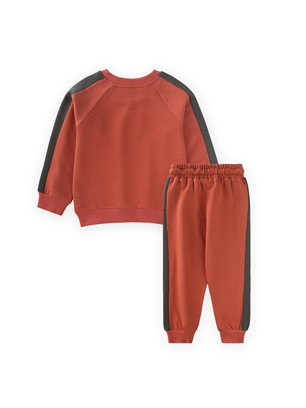Kahverengi Garnili Sweatshirt Takım 2-8 Yaş Kiremit-1