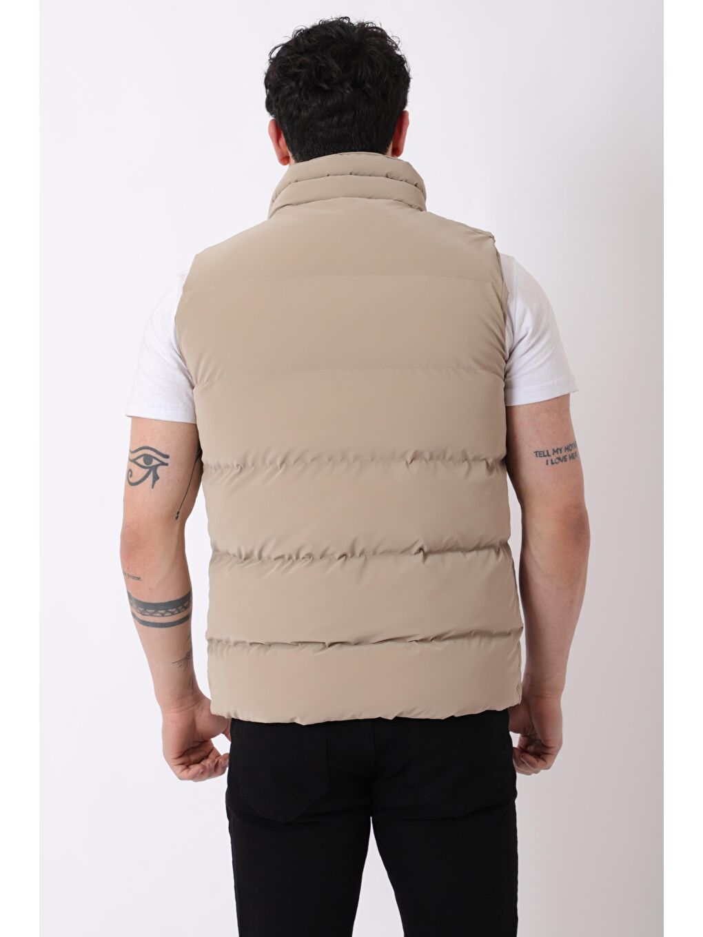 Bej Armalı Dik Yaka Nova Erkek Şişme Yelek PLDP 2959-NY_60317-5