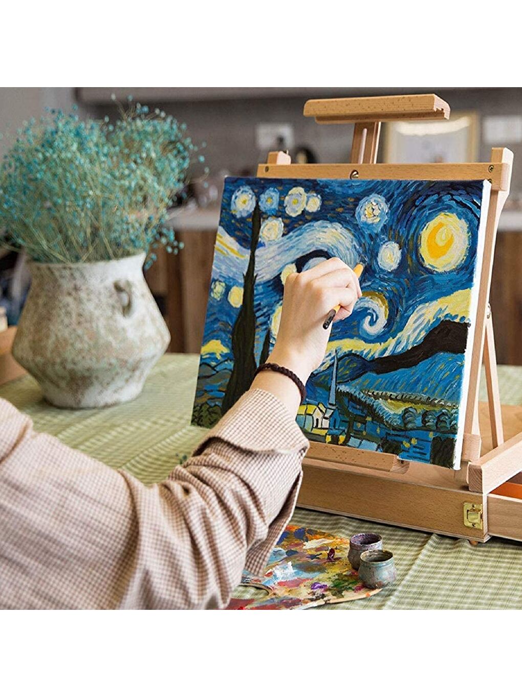 Küçük Resim Tuvali %100 Pamuk 20x20 cm Arkadan Zımbalı 5 Adet-2