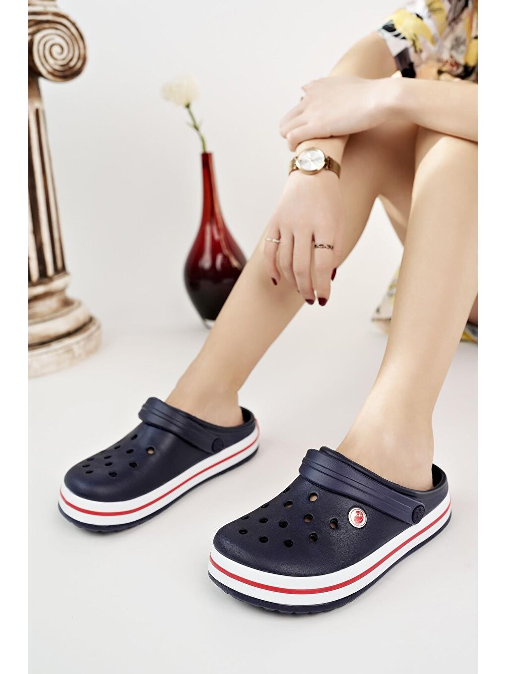 Lacivert Aqua Step Unisex Suya Dayanıklı Terlik Havuz Deniz Plaj Hastane Terliği-1