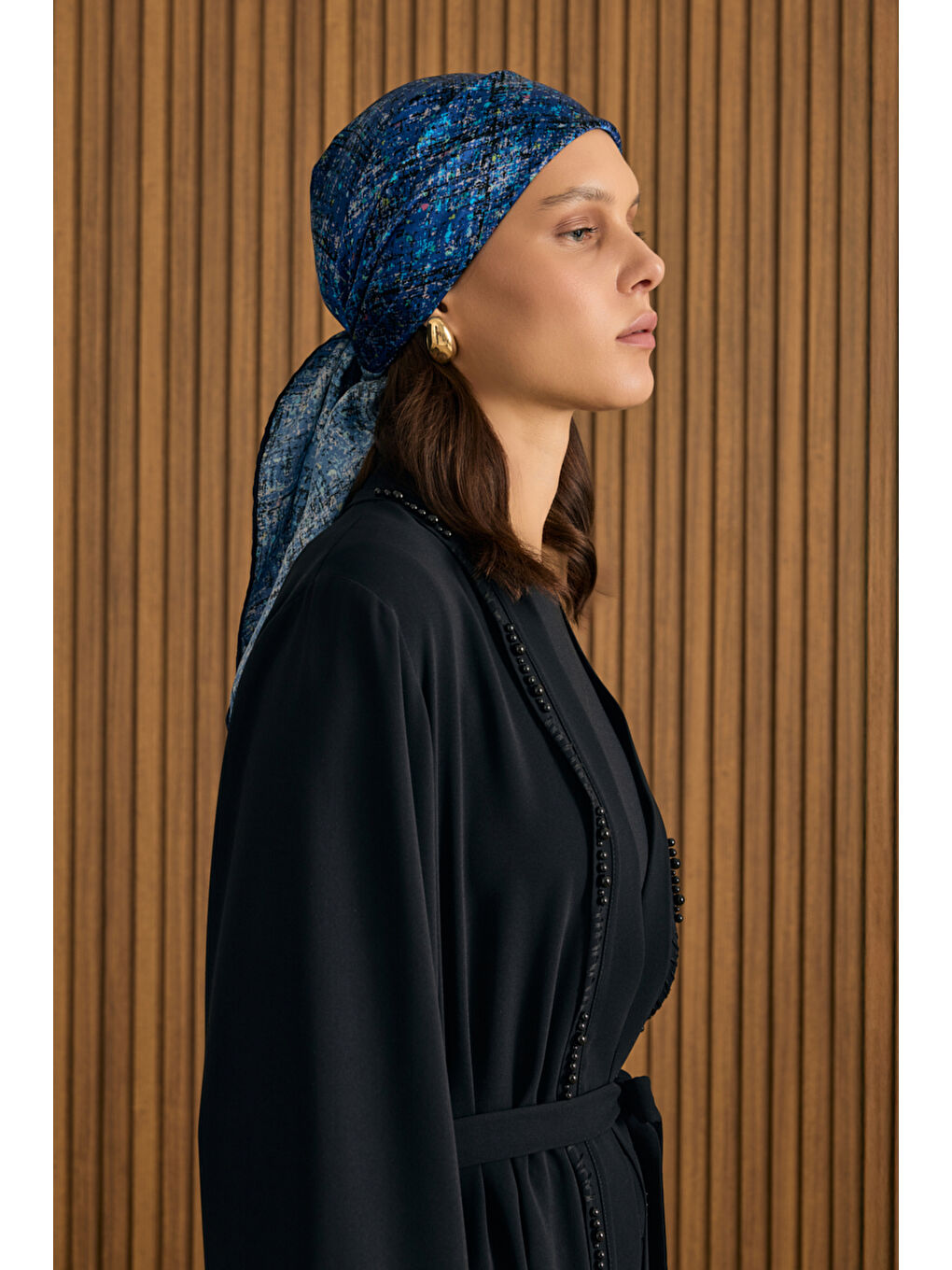 Siyah Boncuk Ve İp İşlemeli Kimono-3