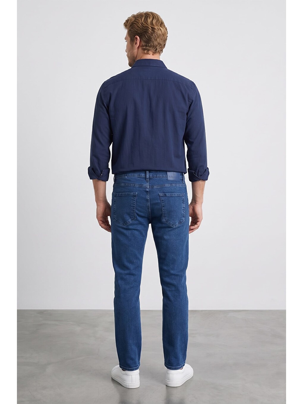Mavi Fermuarlı Skinny Jean-1