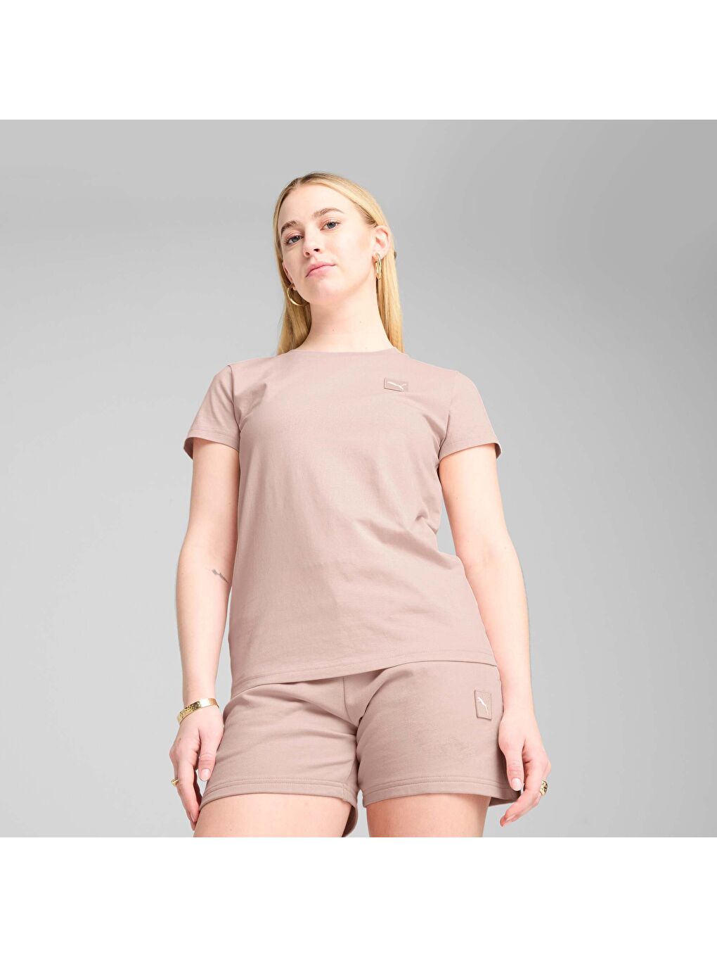 Pembe ESSENTIALS ELEVATED Kadın Tişört-4