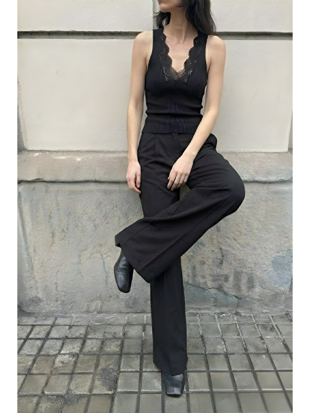 Palazzo Pantolon Siyah-2