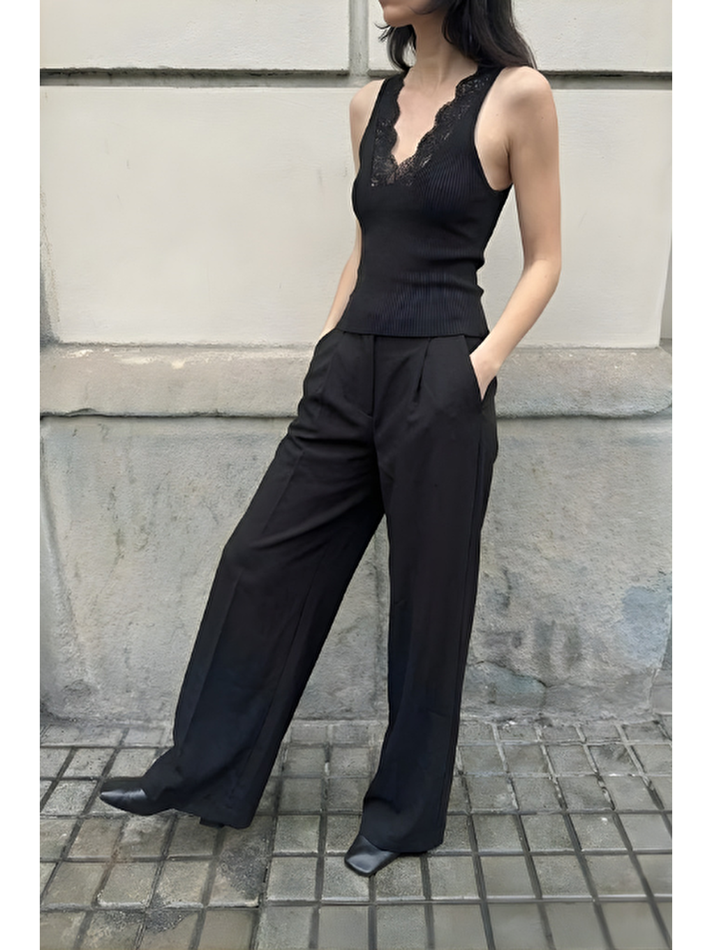 Palazzo Pantolon Siyah-3