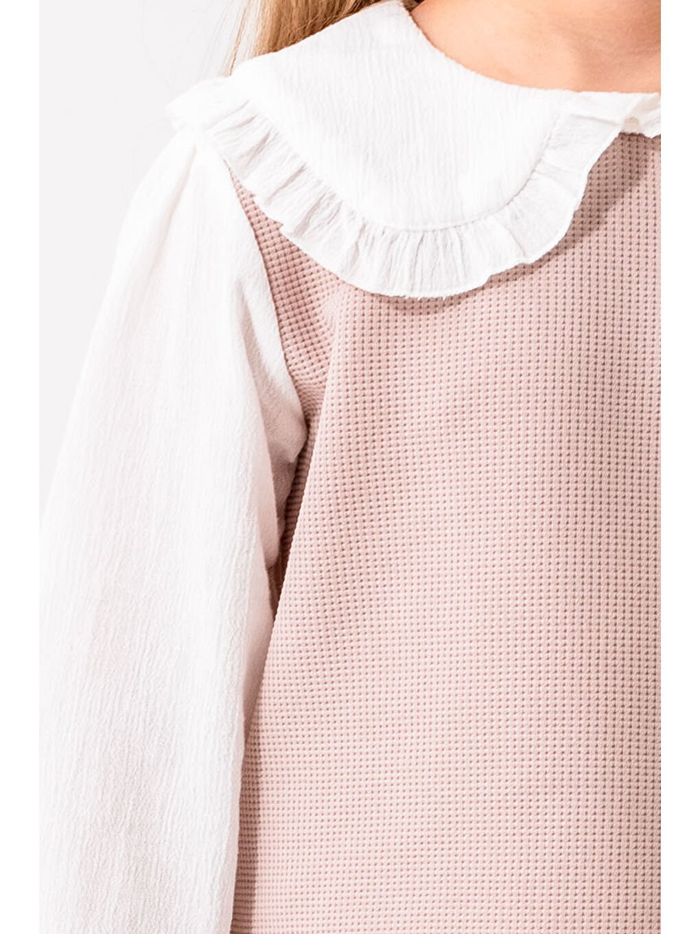 Pembe Ekose Pantolonlu Kız Çocuk Takım 3-7 Yaş Gül 3716-1-4