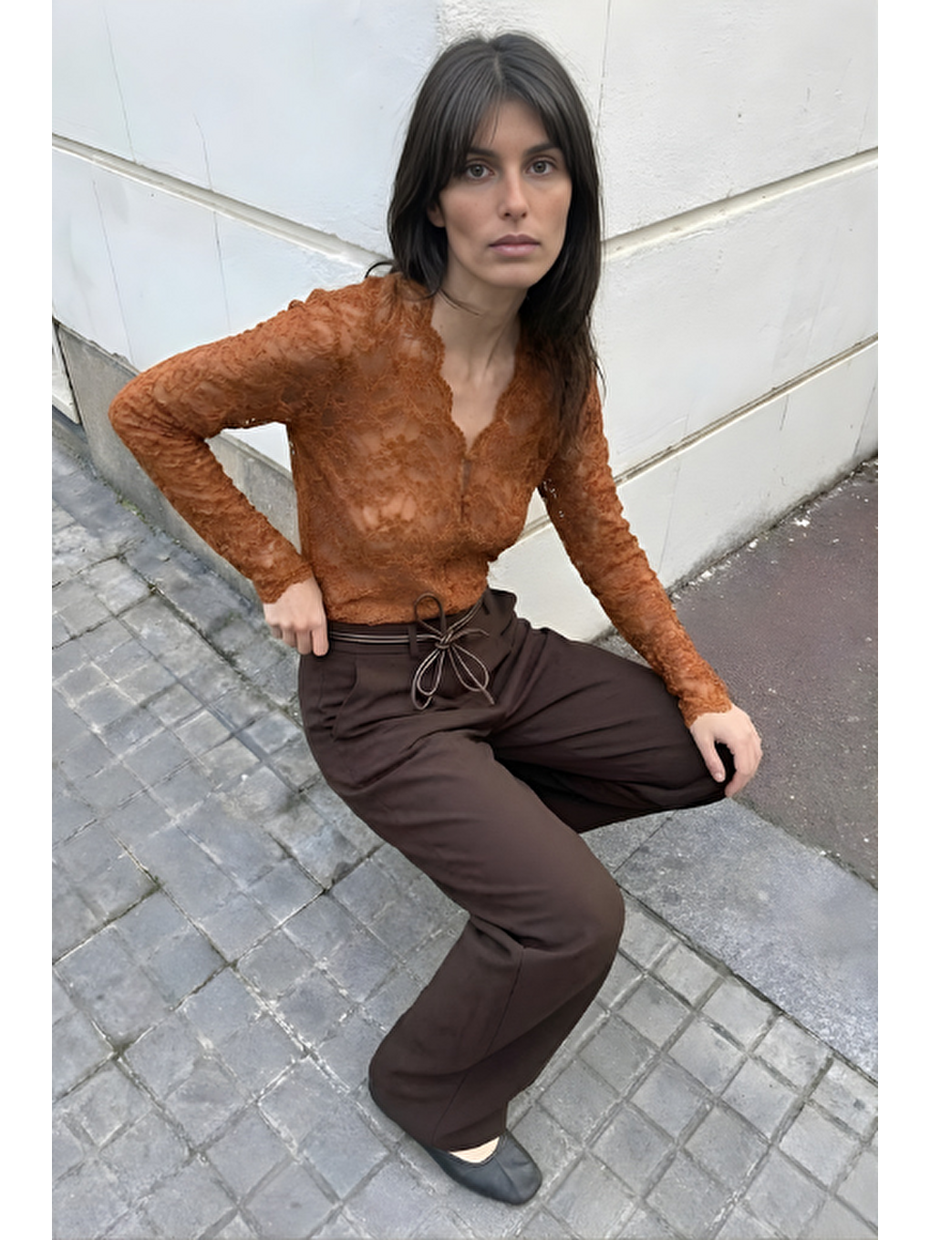Kahverengi Palazzo Pantolon Kahve-3