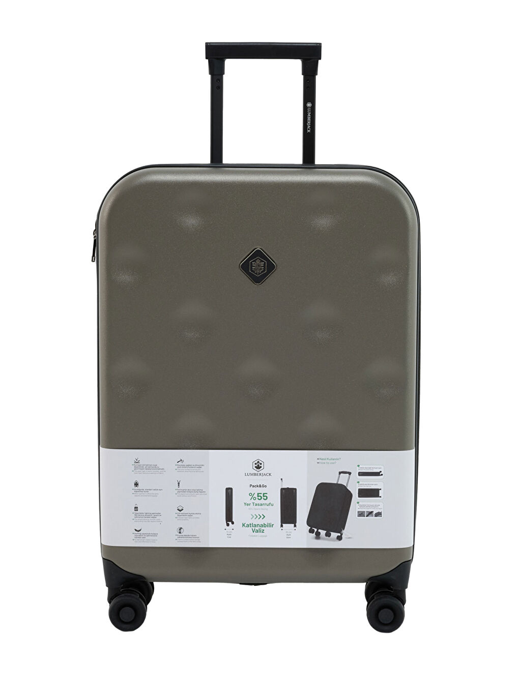 Katlanabilir Valiz -O 5FX Haki Unisex Orta Boy Valiz