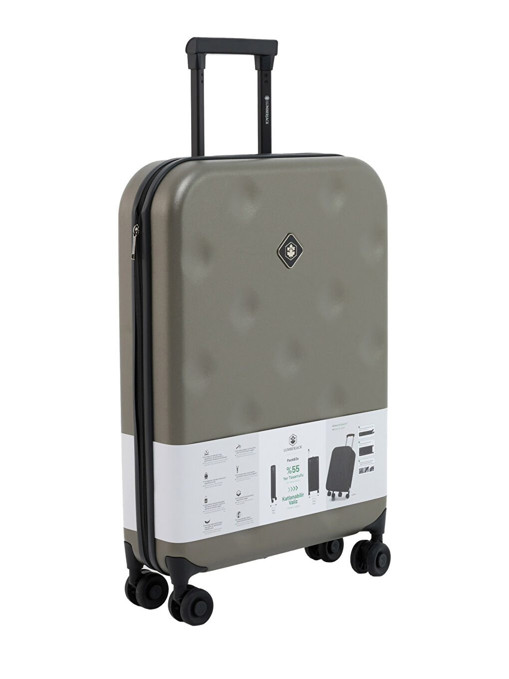 Katlanabilir Valiz -O 5FX Haki Unisex Orta Boy Valiz-1