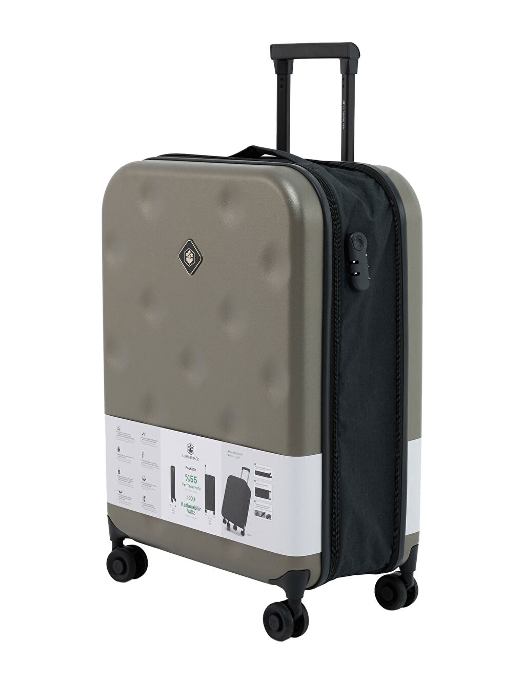 Katlanabilir Valiz -O 5FX Haki Unisex Orta Boy Valiz-2